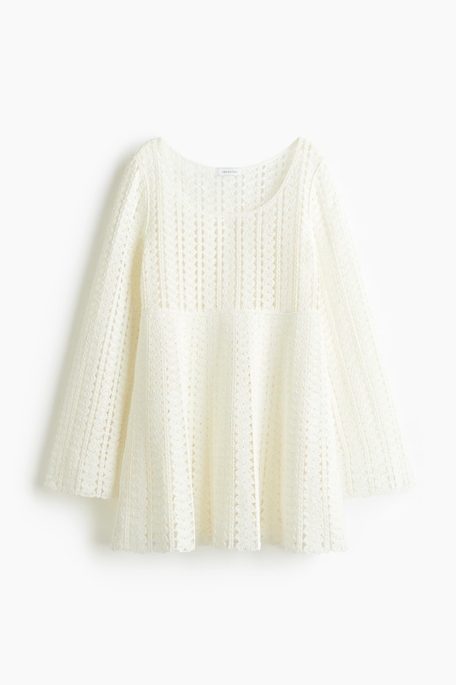 Robe façon crochet - Crème - 1