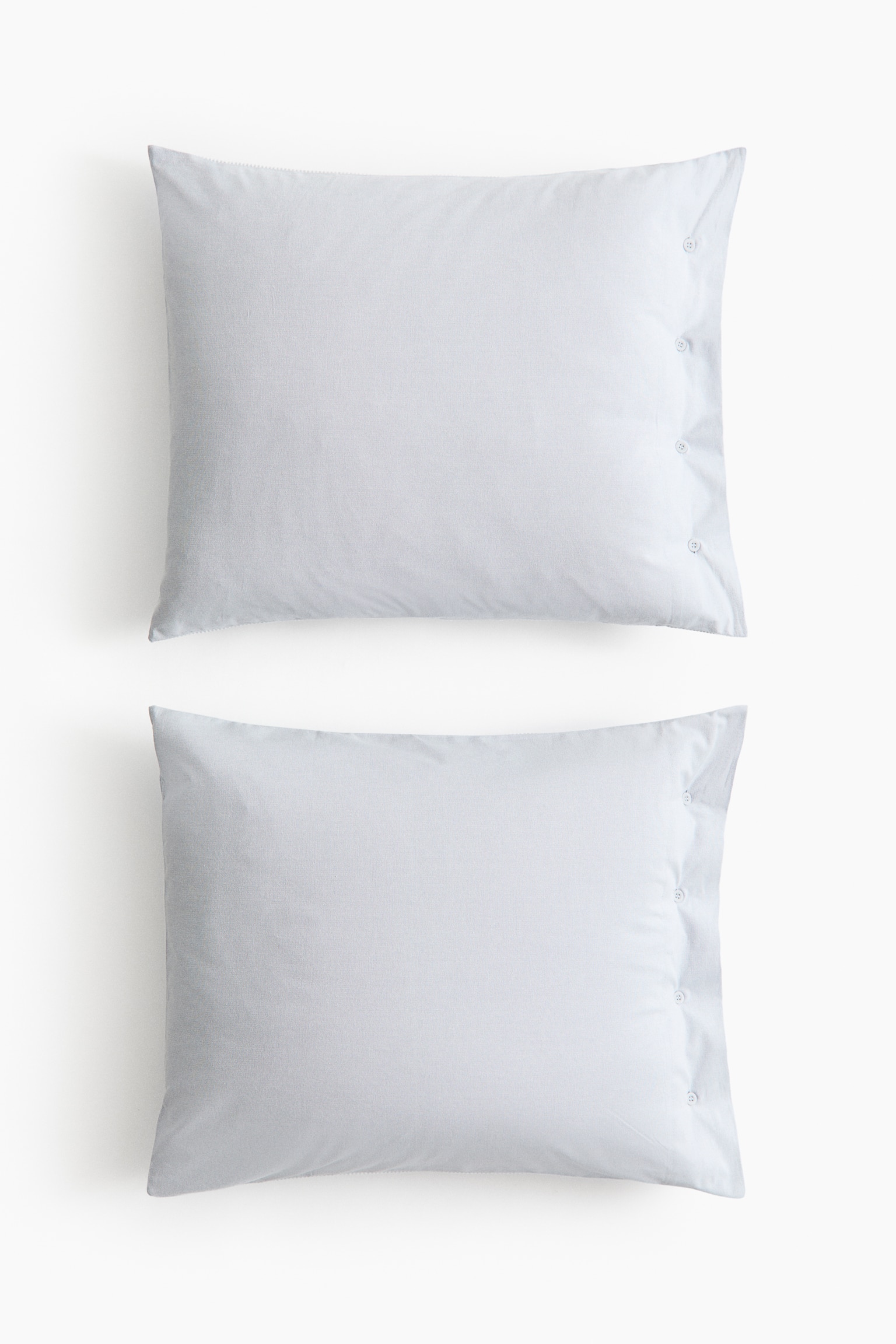 2-pack Oxford-weave pillowcases - Pale dusty blue/Striped/Light beige/Striped