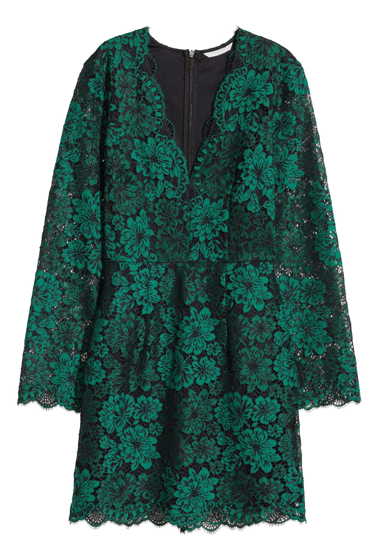 Women's Green Lace V-neck Dress | H&M CA