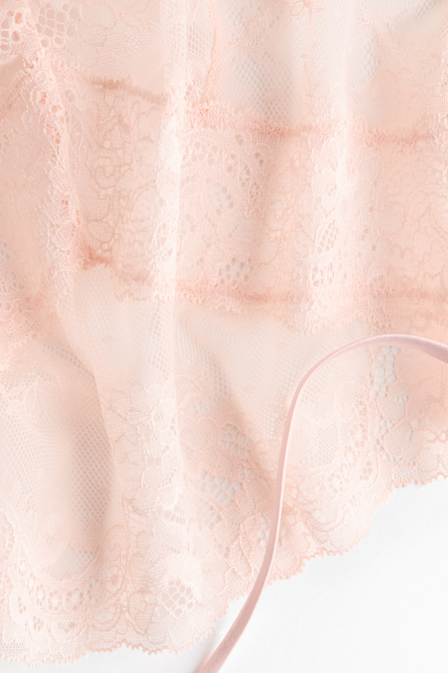 Lace strappy top - Light peach pink/Black - 3