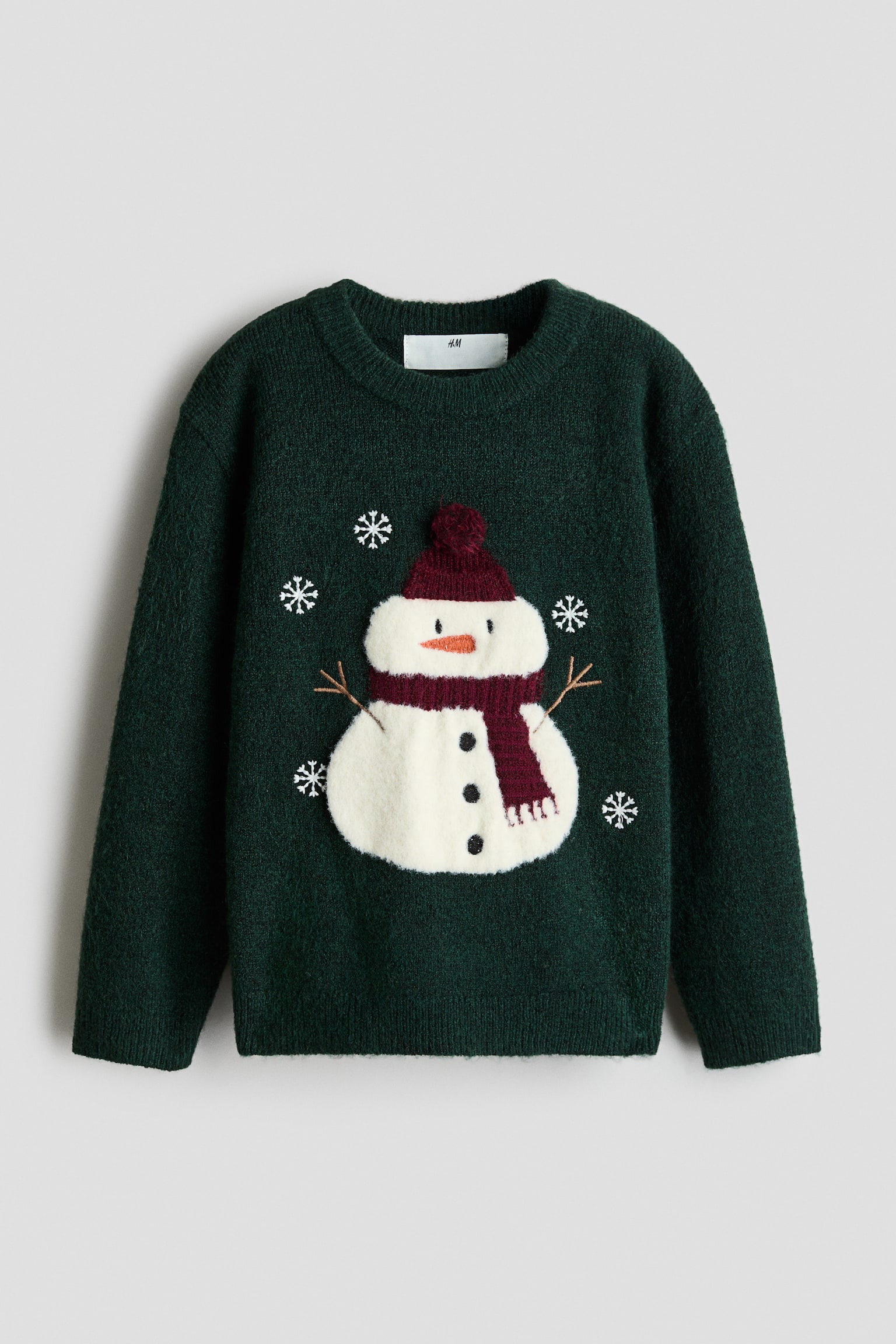 Детский свитер H&M Sweater with Motif, цвет: Тёмный зелёный — фото 1