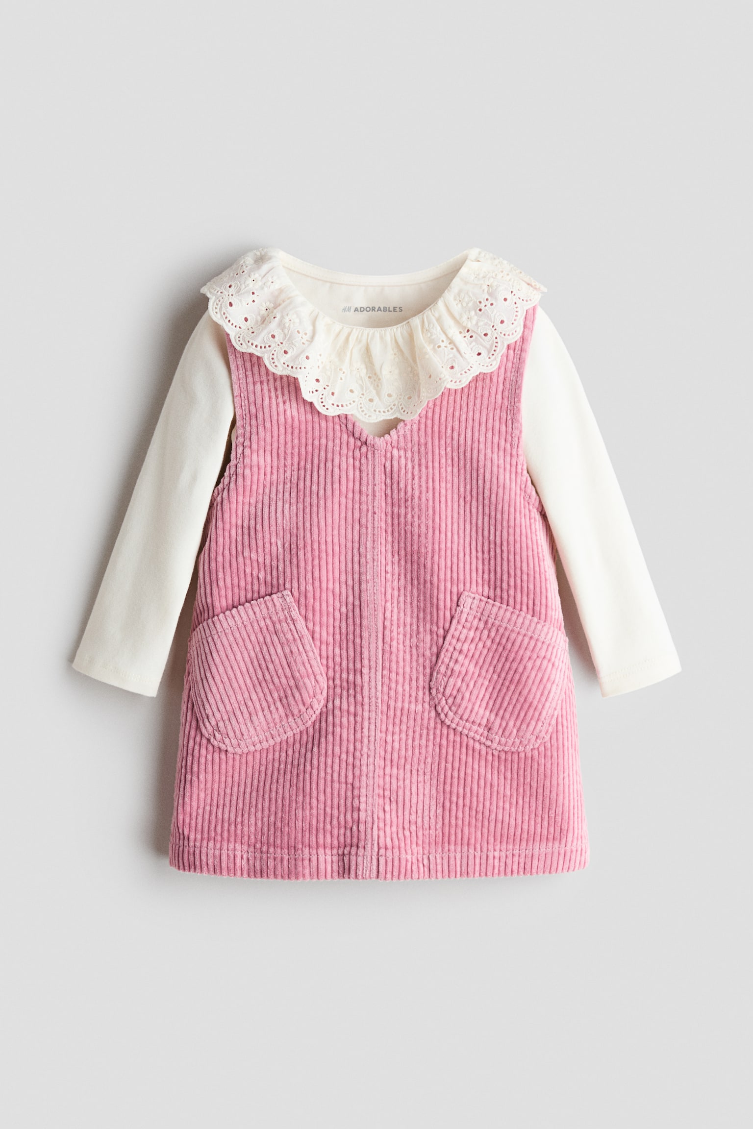 2-piece dress and top set - Pink/White