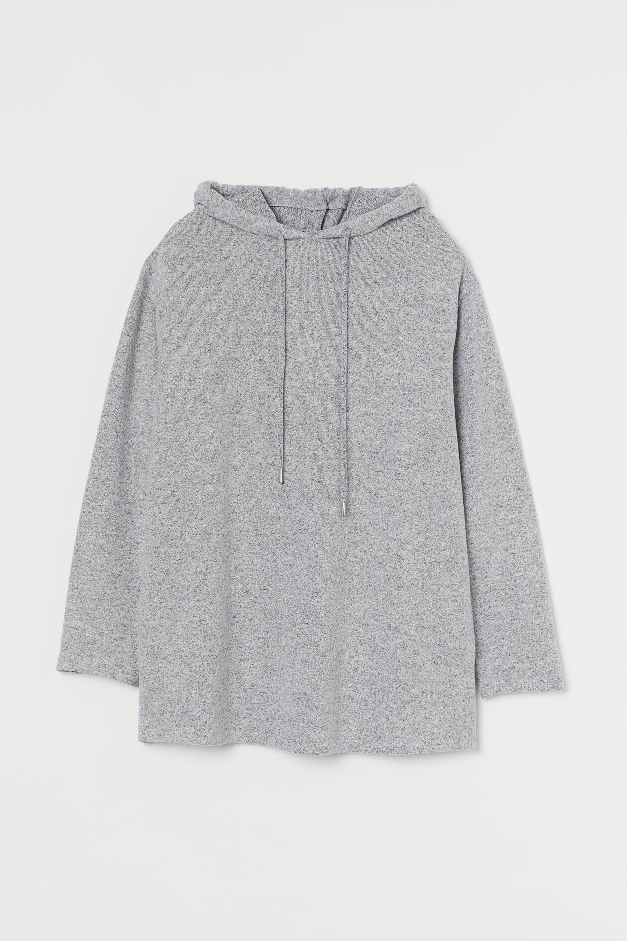 Long Hoodie - Long sleeve - Long - Light gray melange - Ladies | H&M US