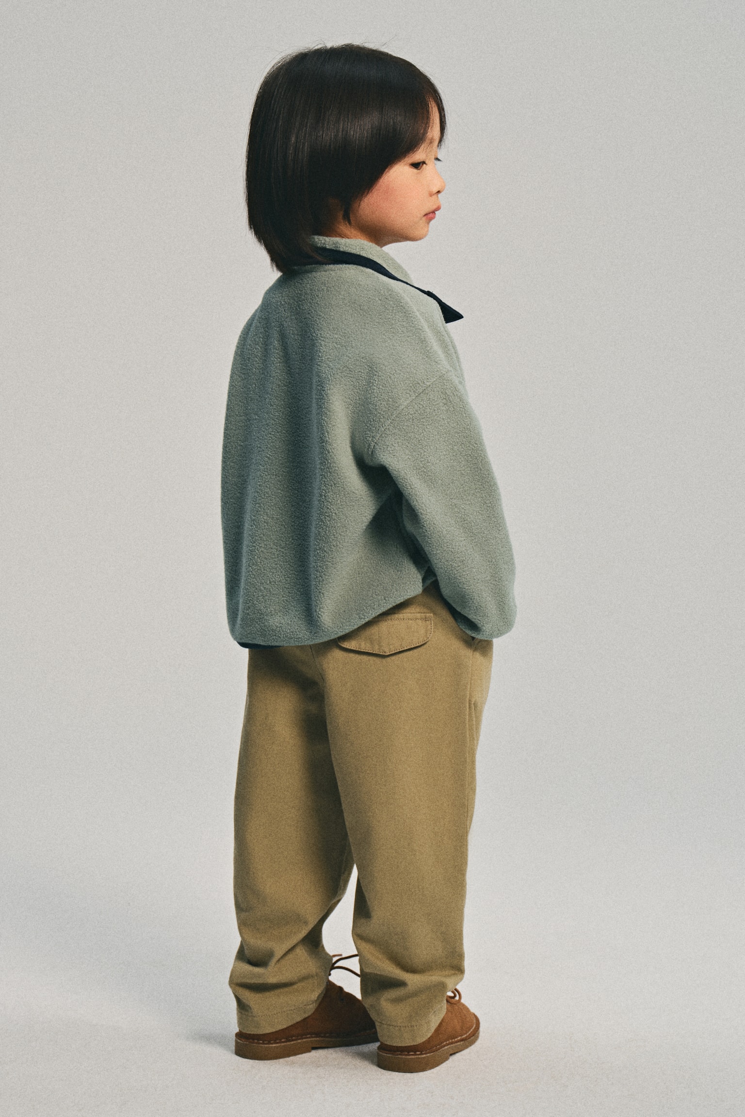 Cotton twill joggers - Beige/Black/Dark grey - 3