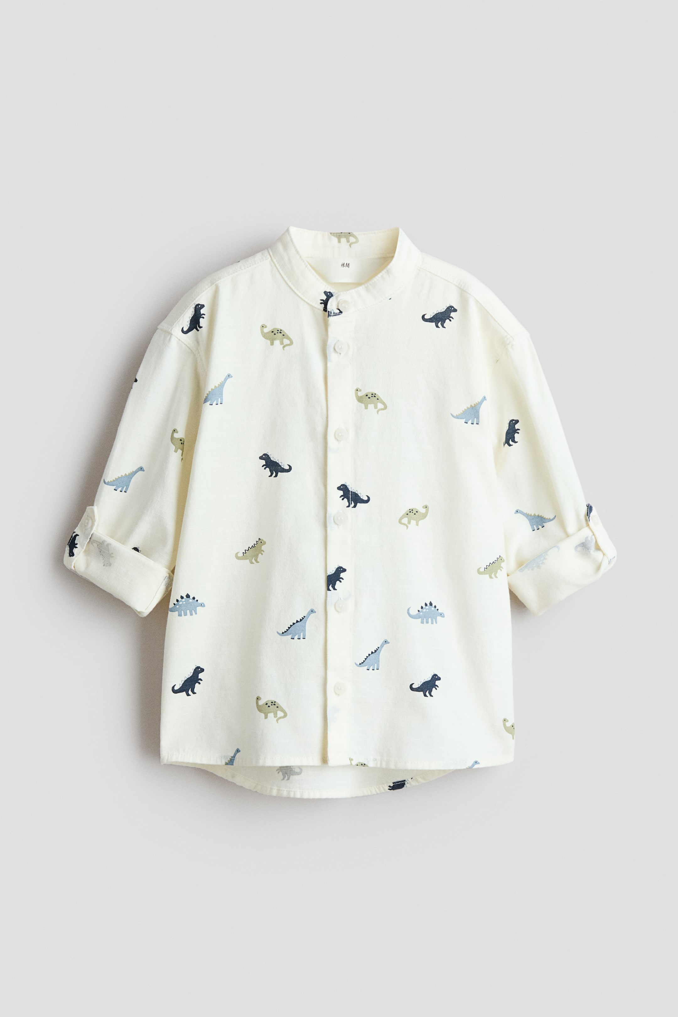 Детские рубашки H&M Cotton Band Collar Shirt — фото 3