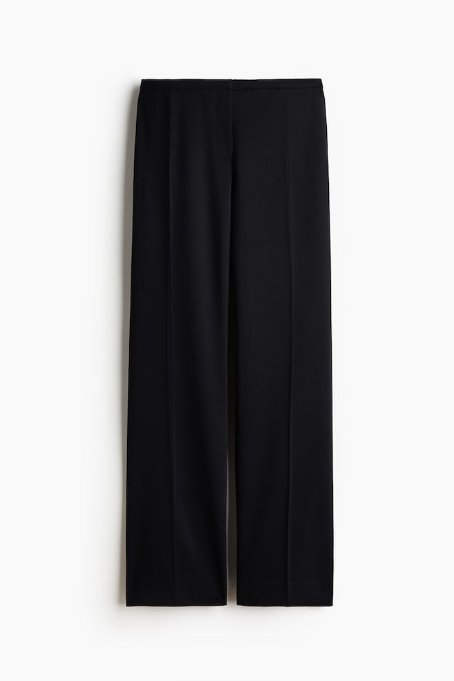 Broek van keper met bandje - Zwart - 1