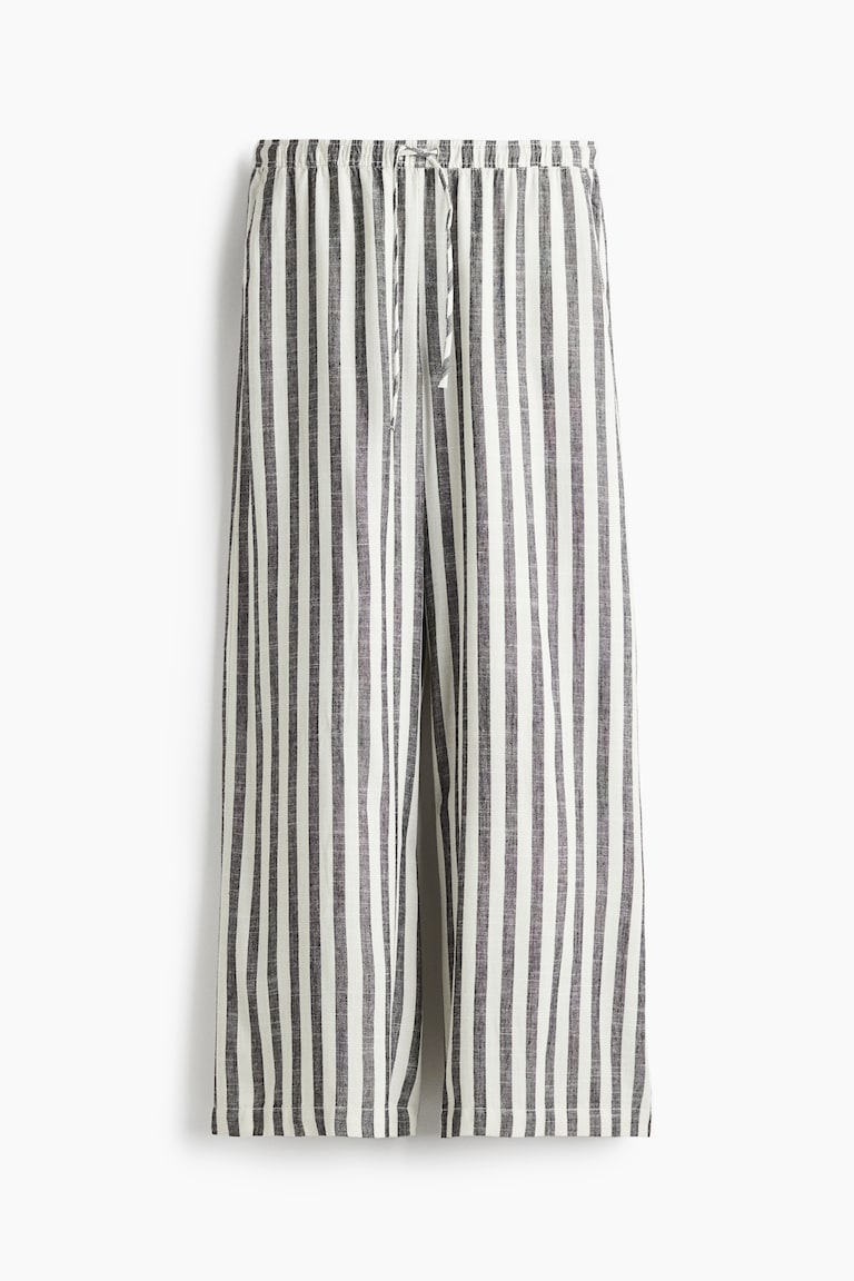 Pantalone od mešavine lana s učkurom