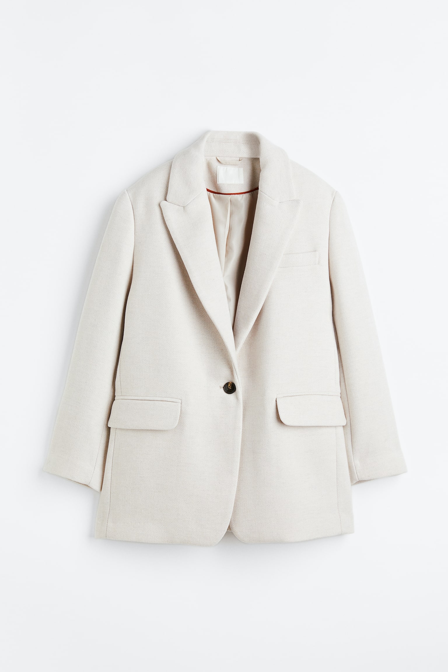 Blazer à fermeture droite en twill - Beige clair