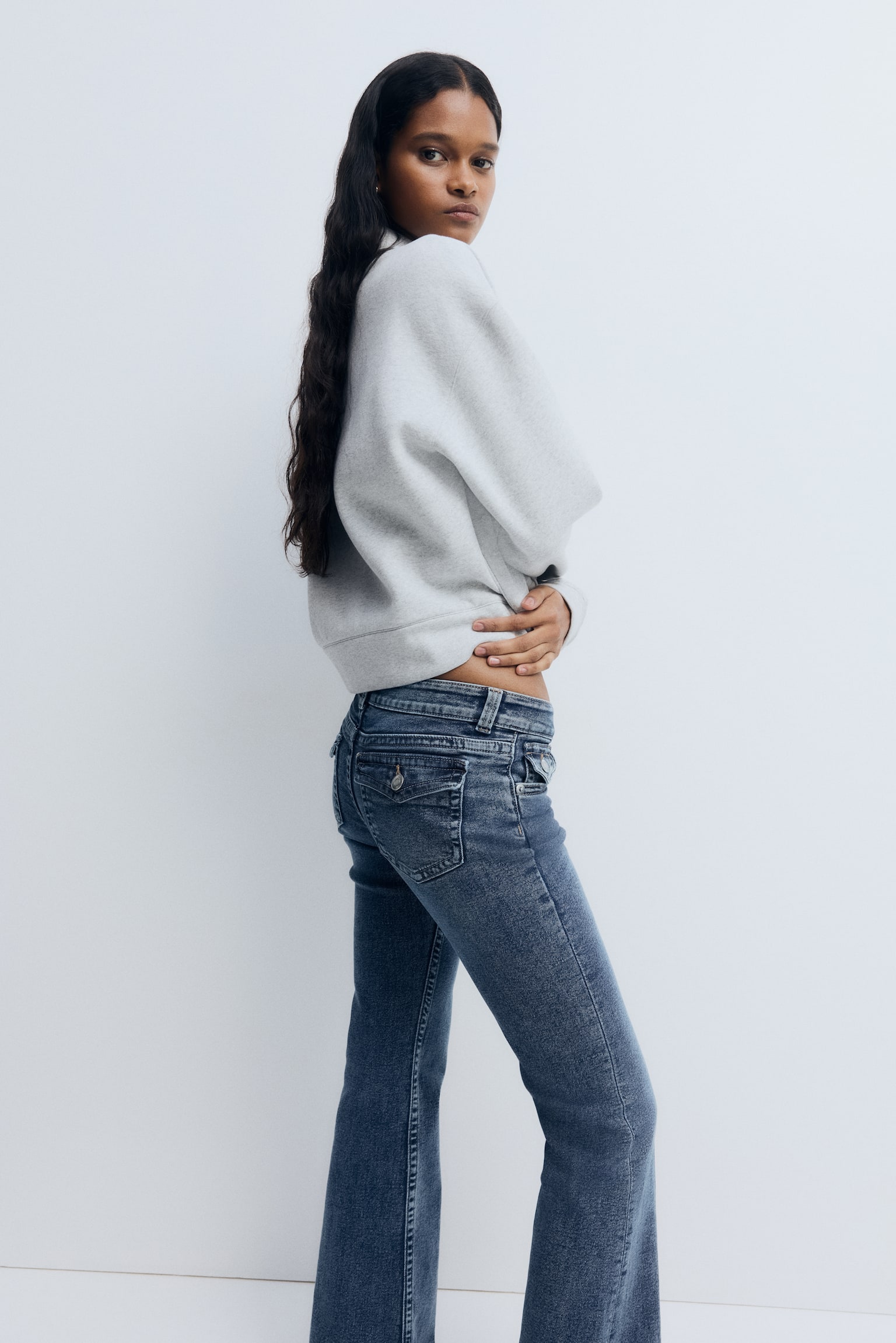 Flared Low Jeans - Denim blue/Denim blue/Tmavý denim blue - 7
