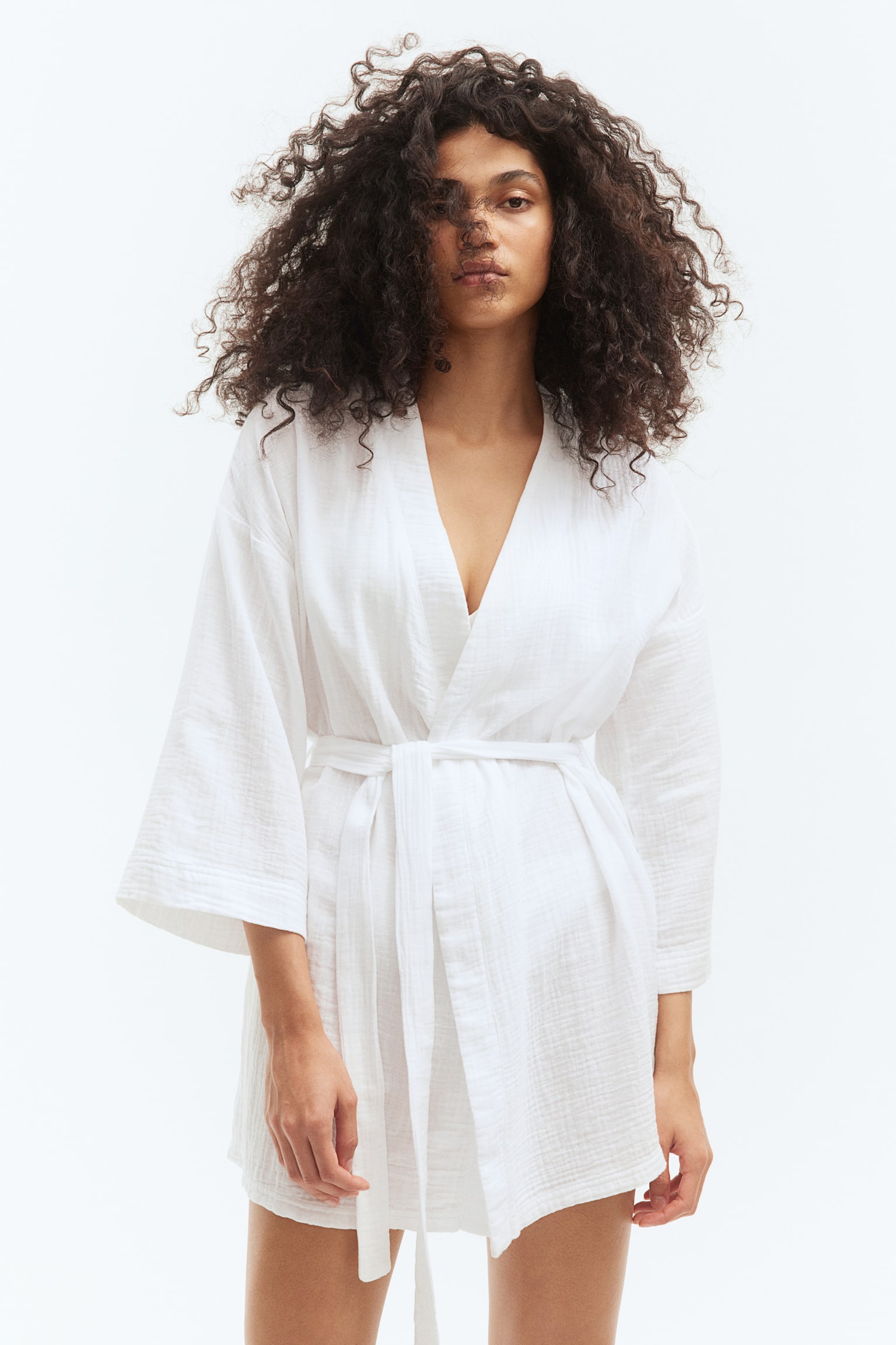 Muslin Bathrobe - White - 5