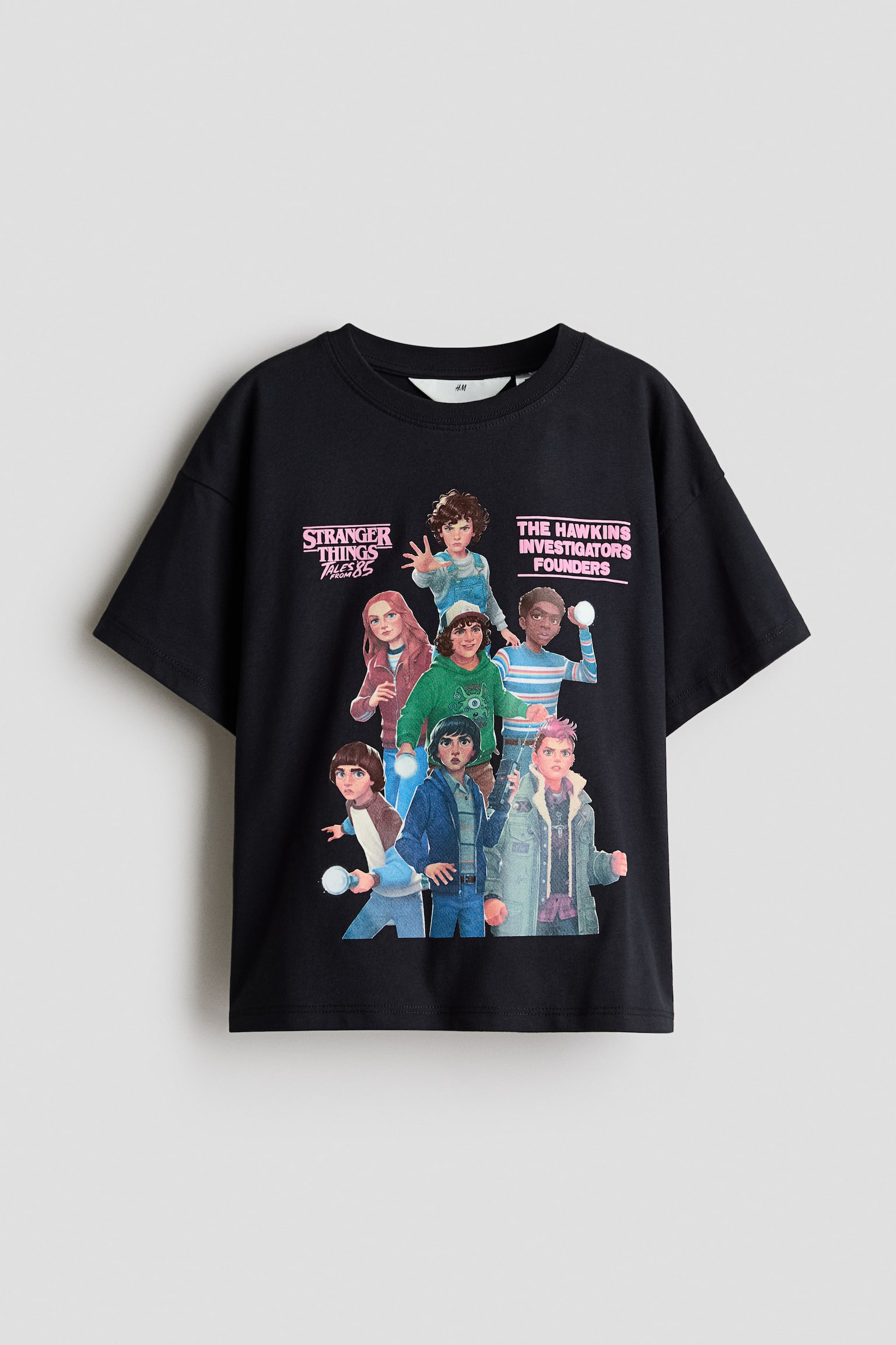 Printed cotton T-shirt - Dark grey/Stranger Things/Light pink/CapyFun/Dusty purple/SmileyWorld®