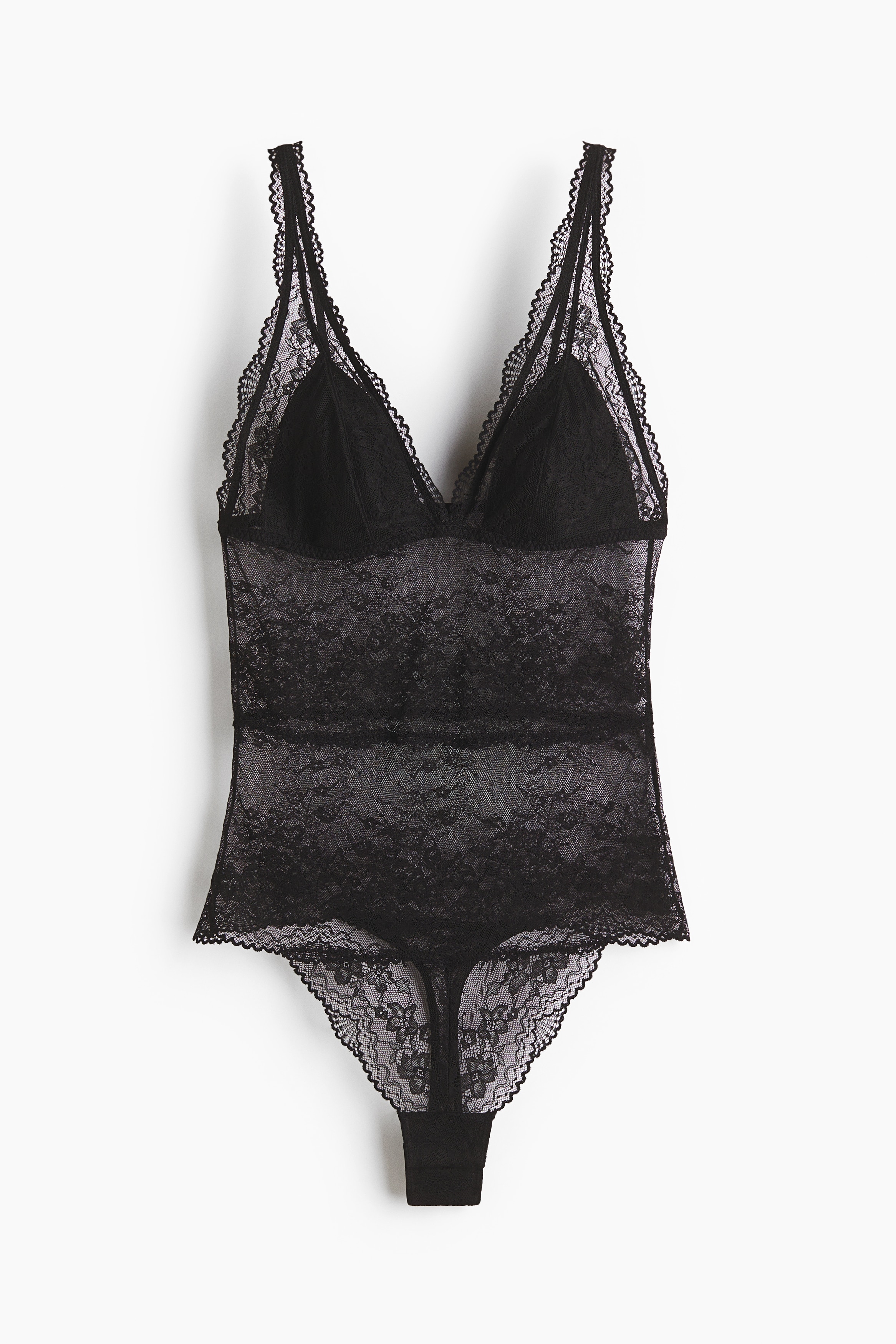 Stringbody i blonde med vatterte skåler-Sort