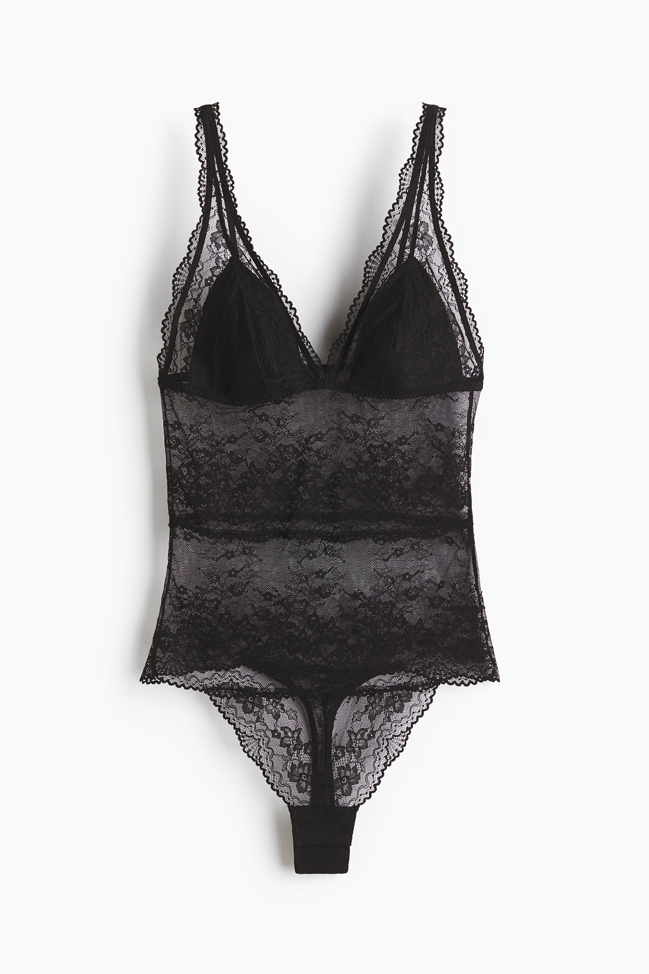 Maillot string coussiné en dentelle