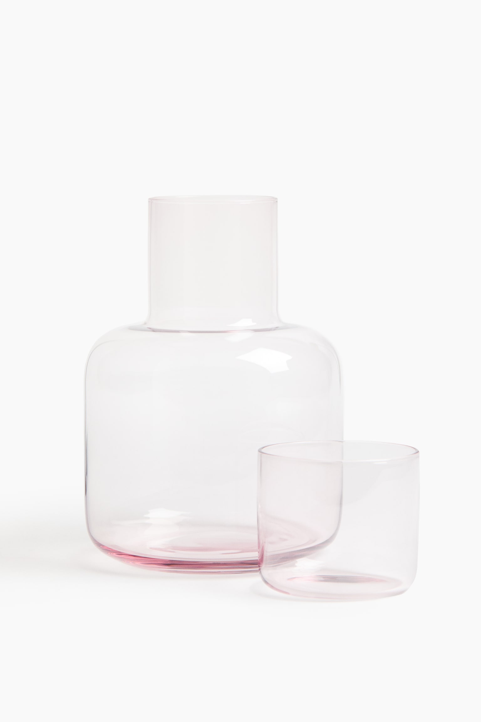 Bedside carafe and glass - Light pink/Transparent - 3