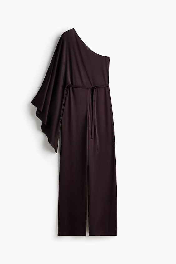 Женские комбинезоны H&M Tie-Belt One-Shoulder Jumpsuit