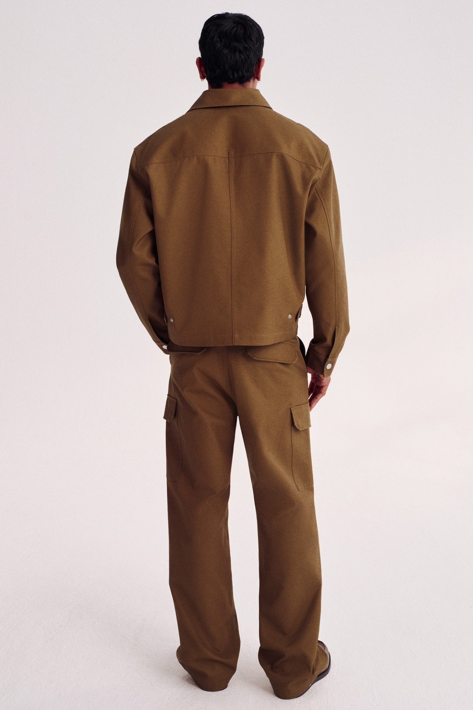 חולצת ז'קט רחבה - ירוק חאקי - 3