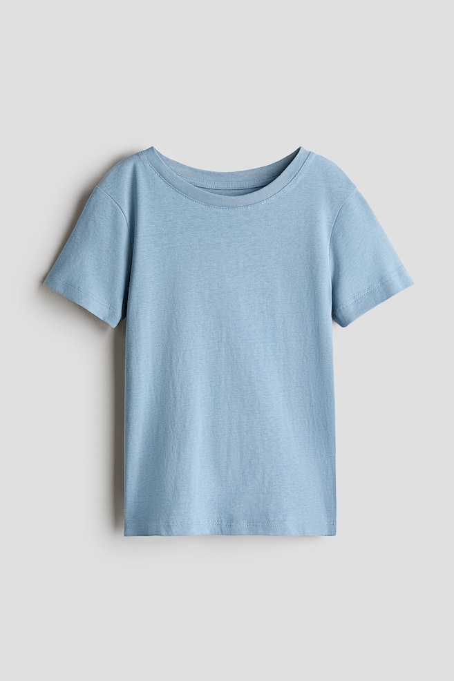 Cotton T-Shirt - Dusty blue/Dark green melange/Blue melange - 1