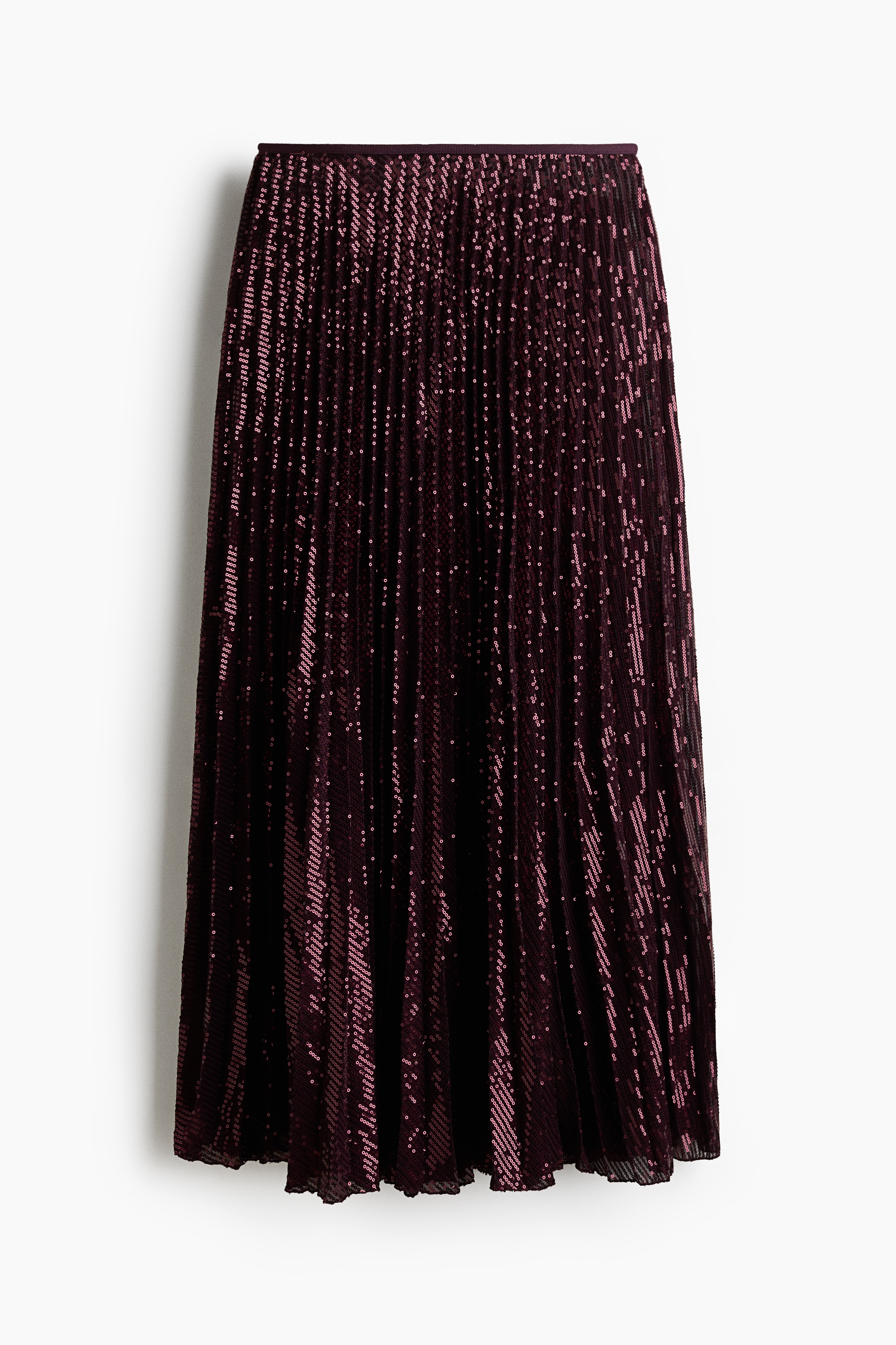 Sequined plissé skirt