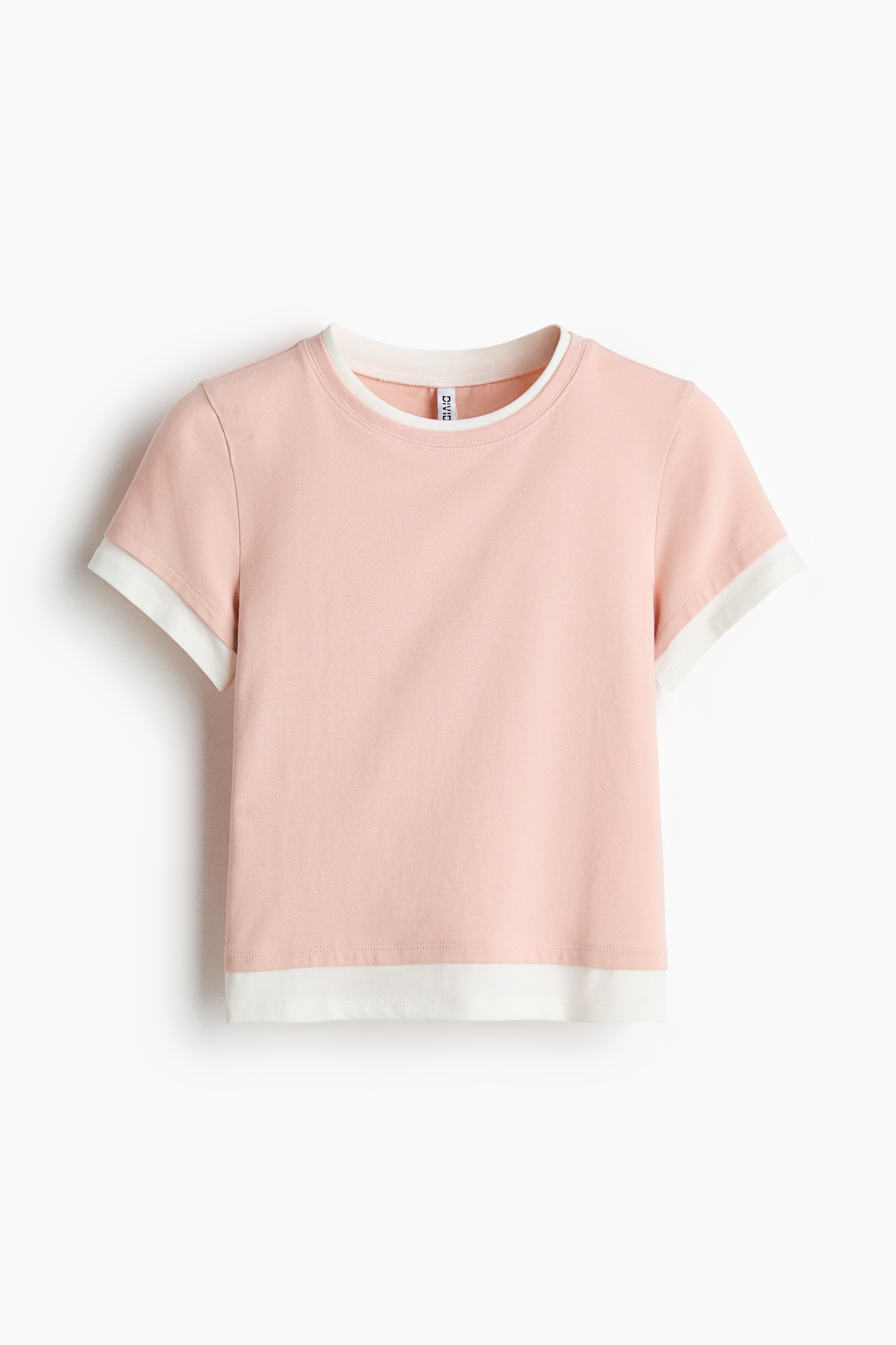 Playera con apariencia de capas - Rosa claro/Blanco/Azul marino/Azul claro/Blanco/Negro