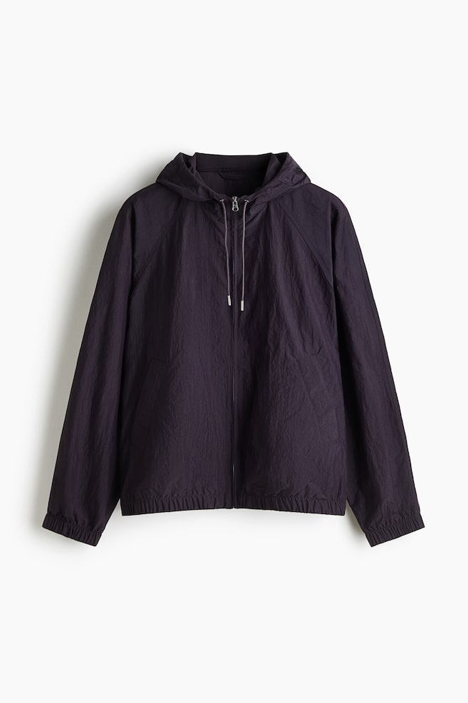 Hooded nylon jacket - 深紫色 - 1