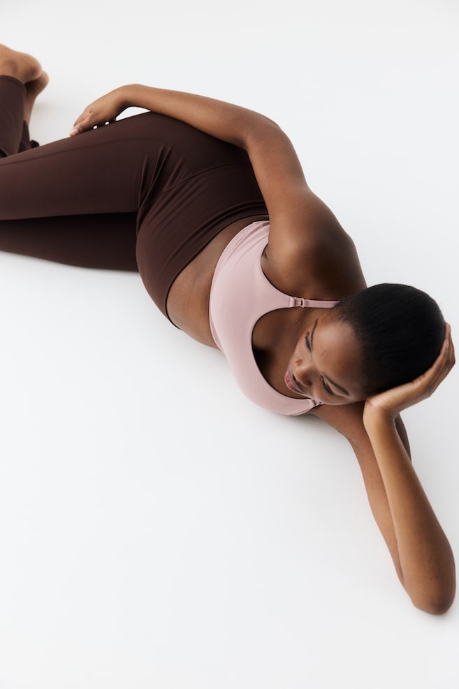 MAMA Flared Sports Leggings with SoftMove™-Warm brown - 3