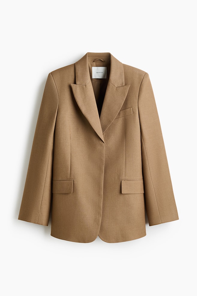 Blazer long en twill - Beige ancien - 1
