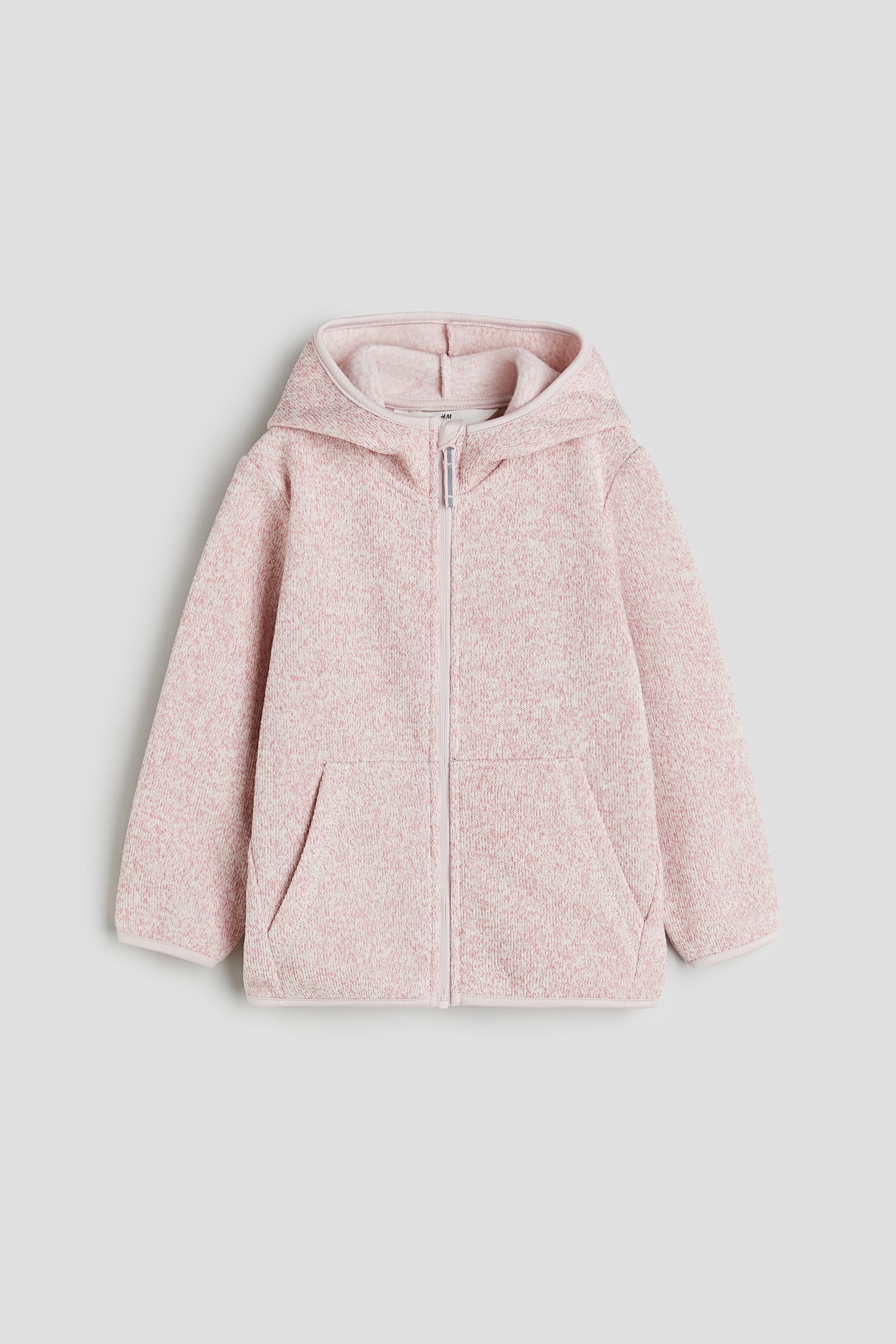 Knitted fleece jacket - Pink marl - 1