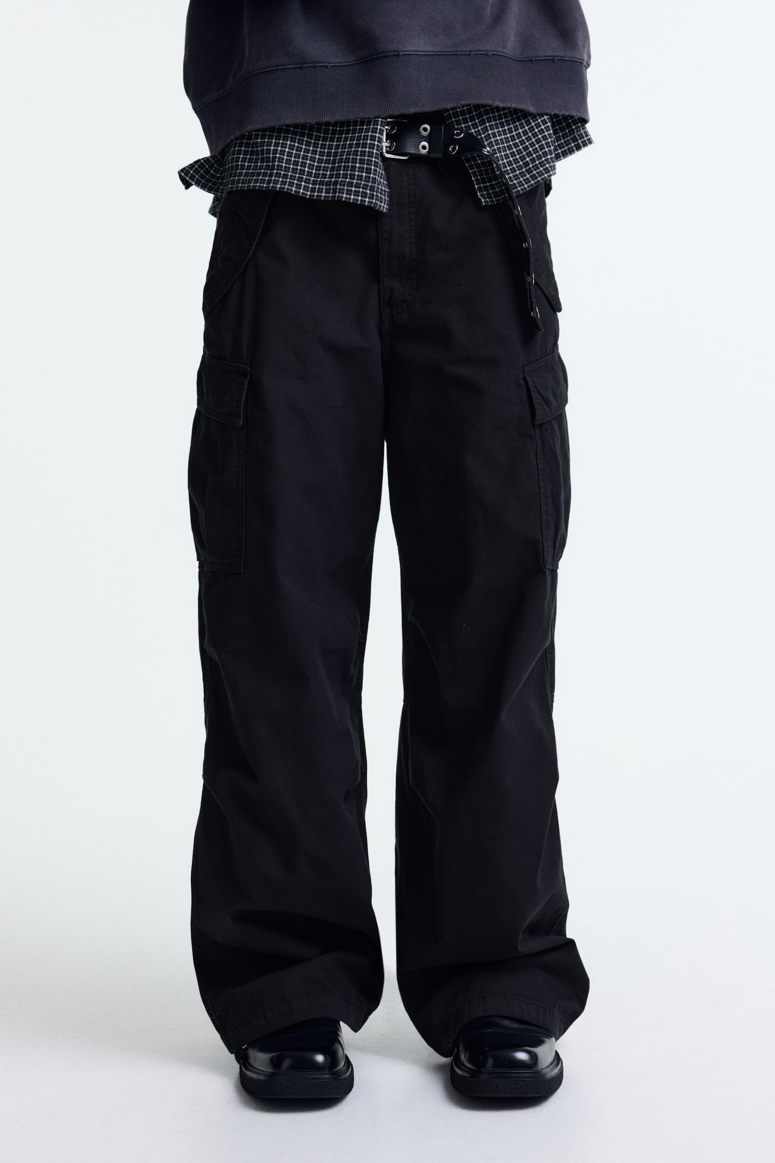 Loose Fit Cargo trousers - Black/Dark grey/Beige - 4
