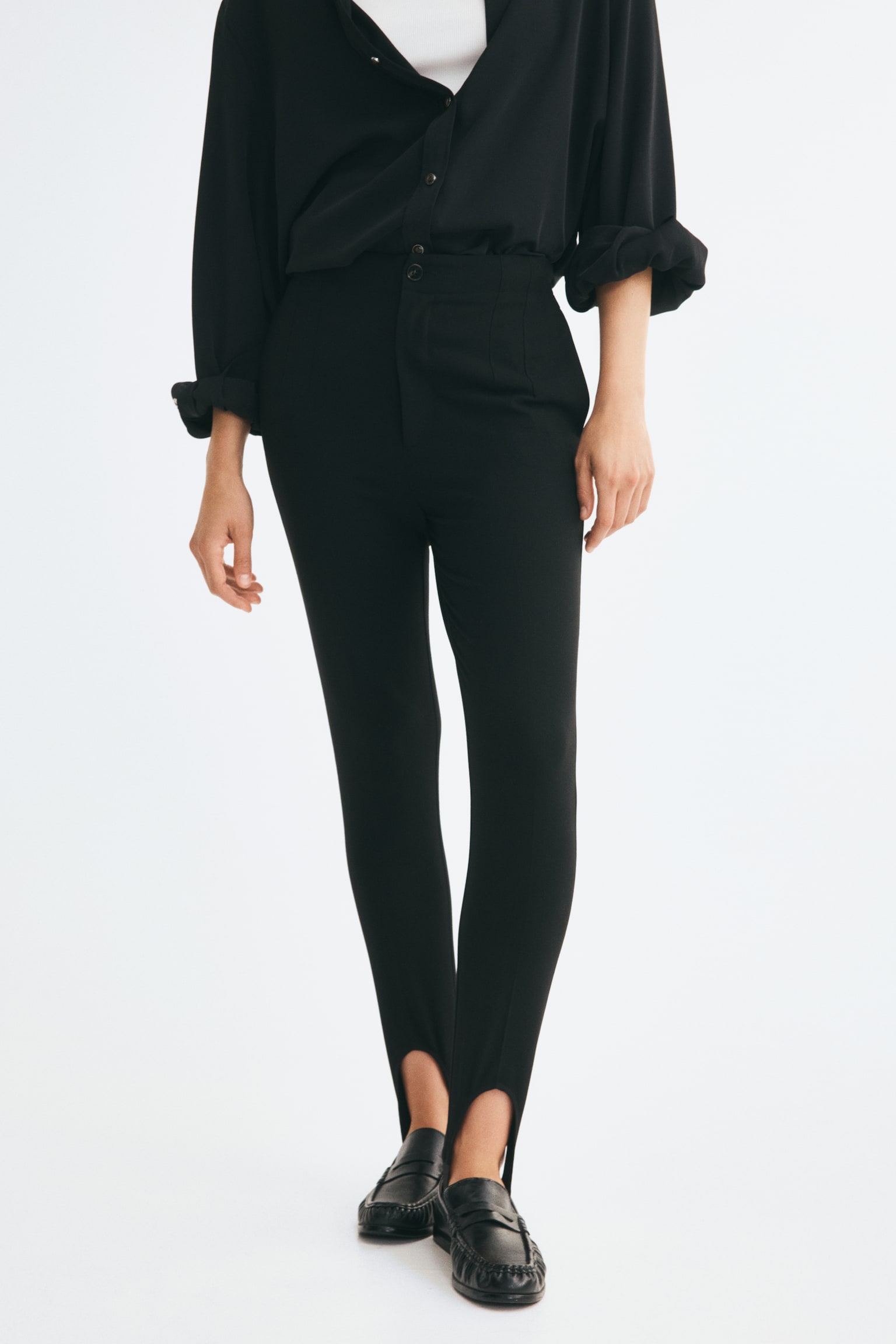 Женские брюки H&M Stirrup, цвет: Чёрный — фото 3
