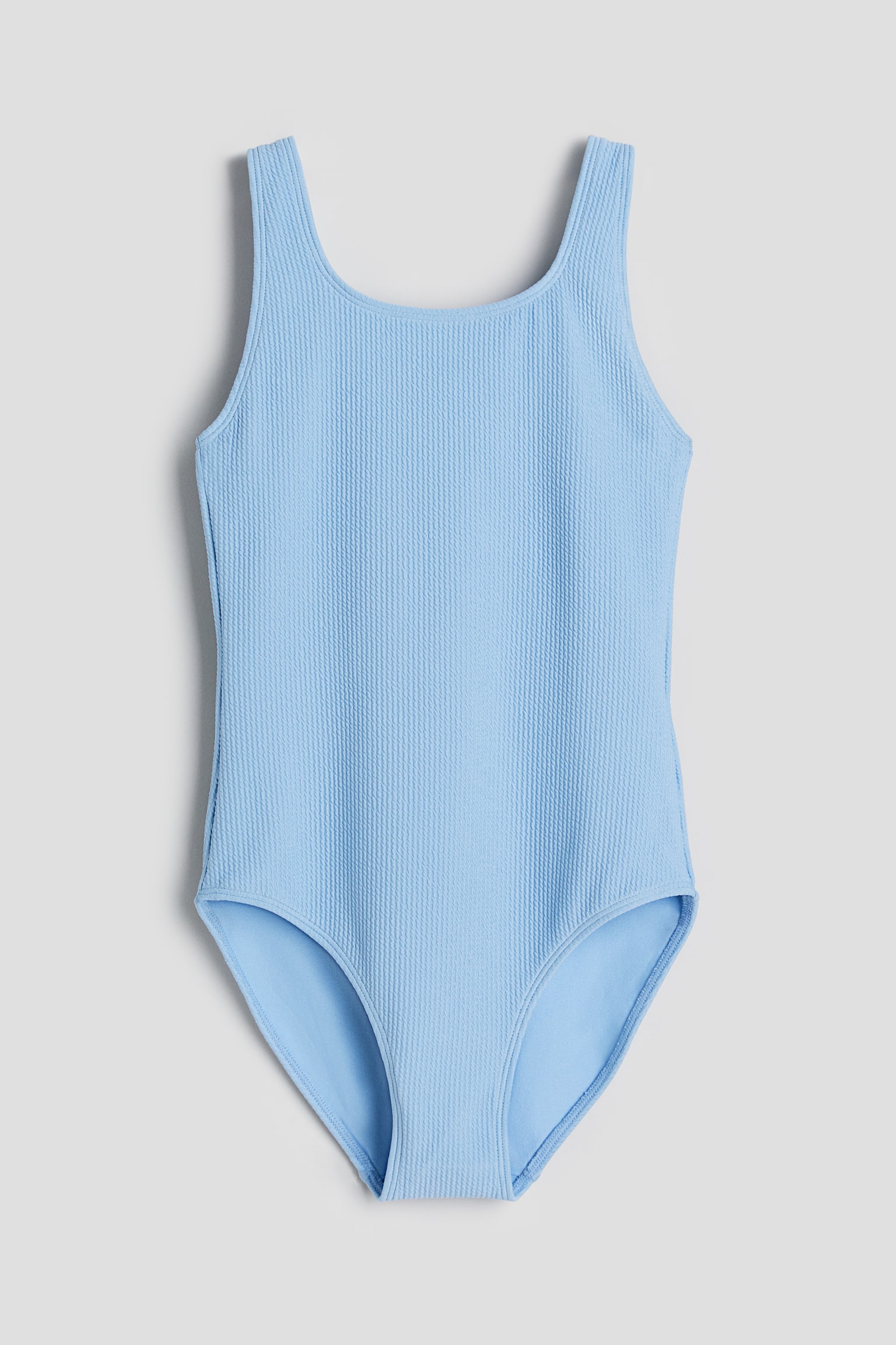 Ribbed swimsuit - Light blue/Black - 1