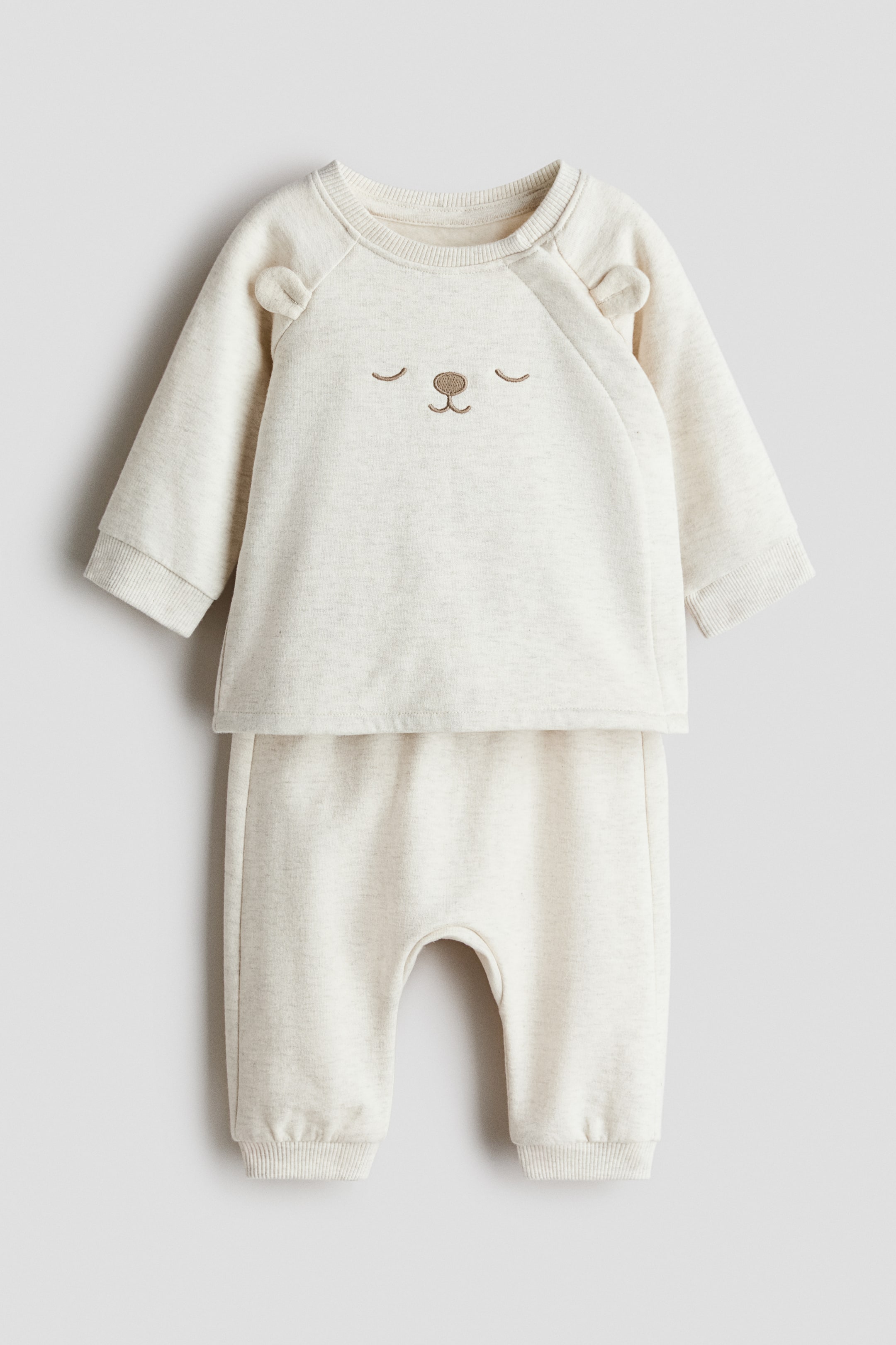 Ver imagem maior: Conjunto de 2 peças em algodão estampado - Bege claro/Urso - CRIANÇA | H&M PT 1