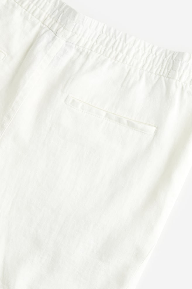 Regular Fit Linen shorts - White/Light beige/Light beige/White striped/Dark yellow - 7