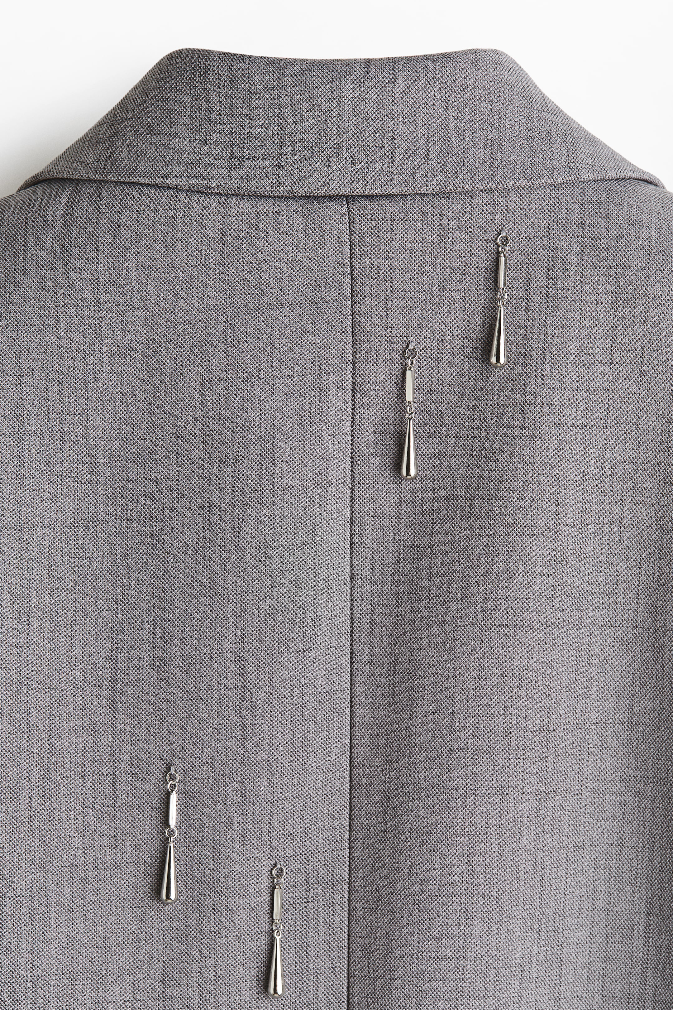 View larger image: Bead-embellished blazer - Grey - Ladies | H&M MY 8