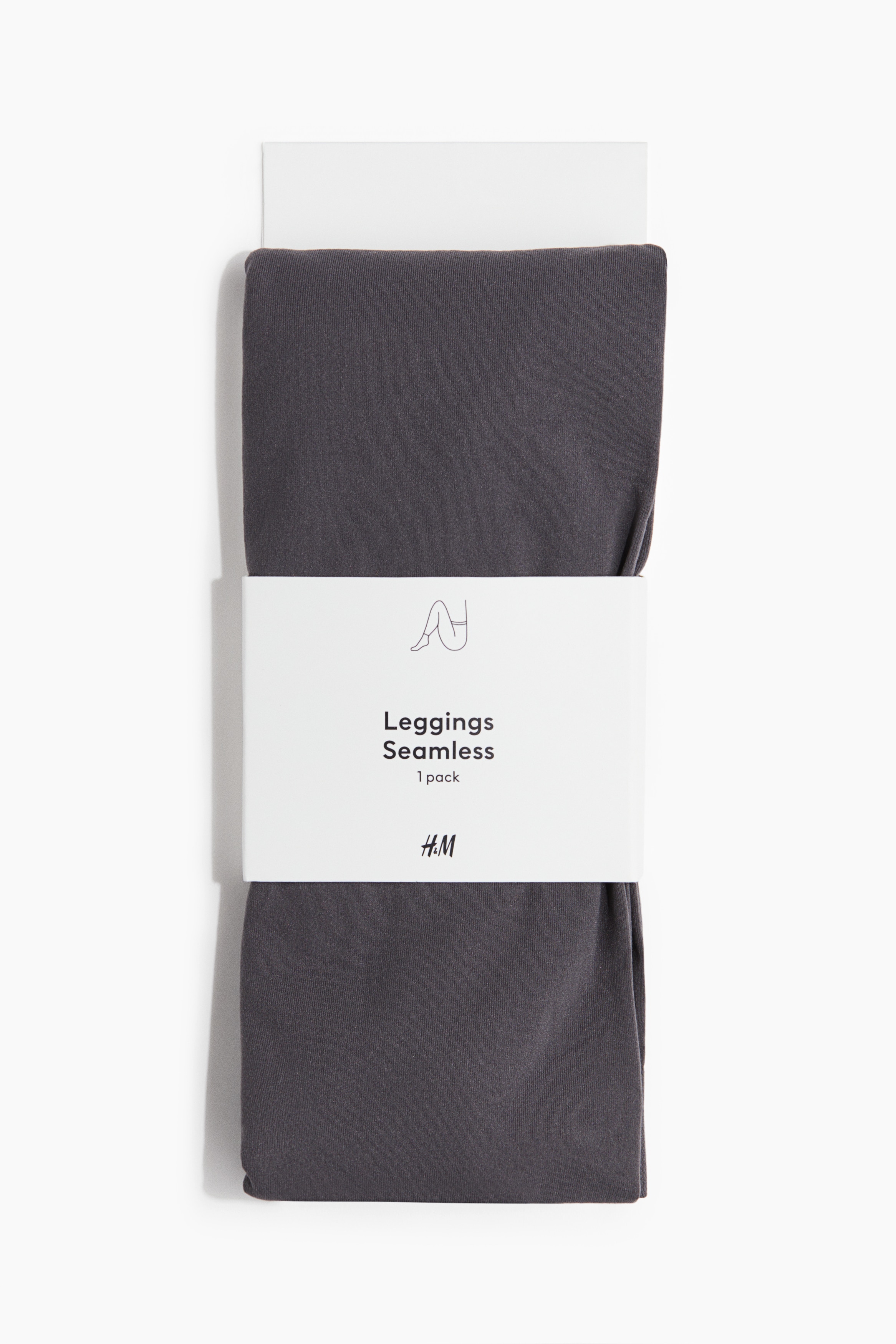 Ladies - Dark grey Seamless leggings - Size: L  - H&M