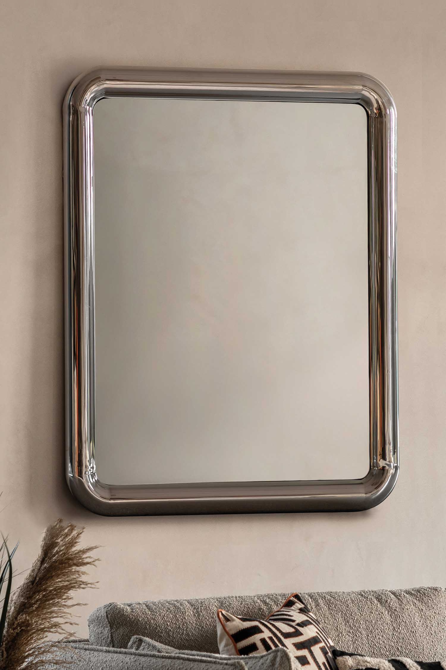 Stainless Steel Framed Mirror - Silver