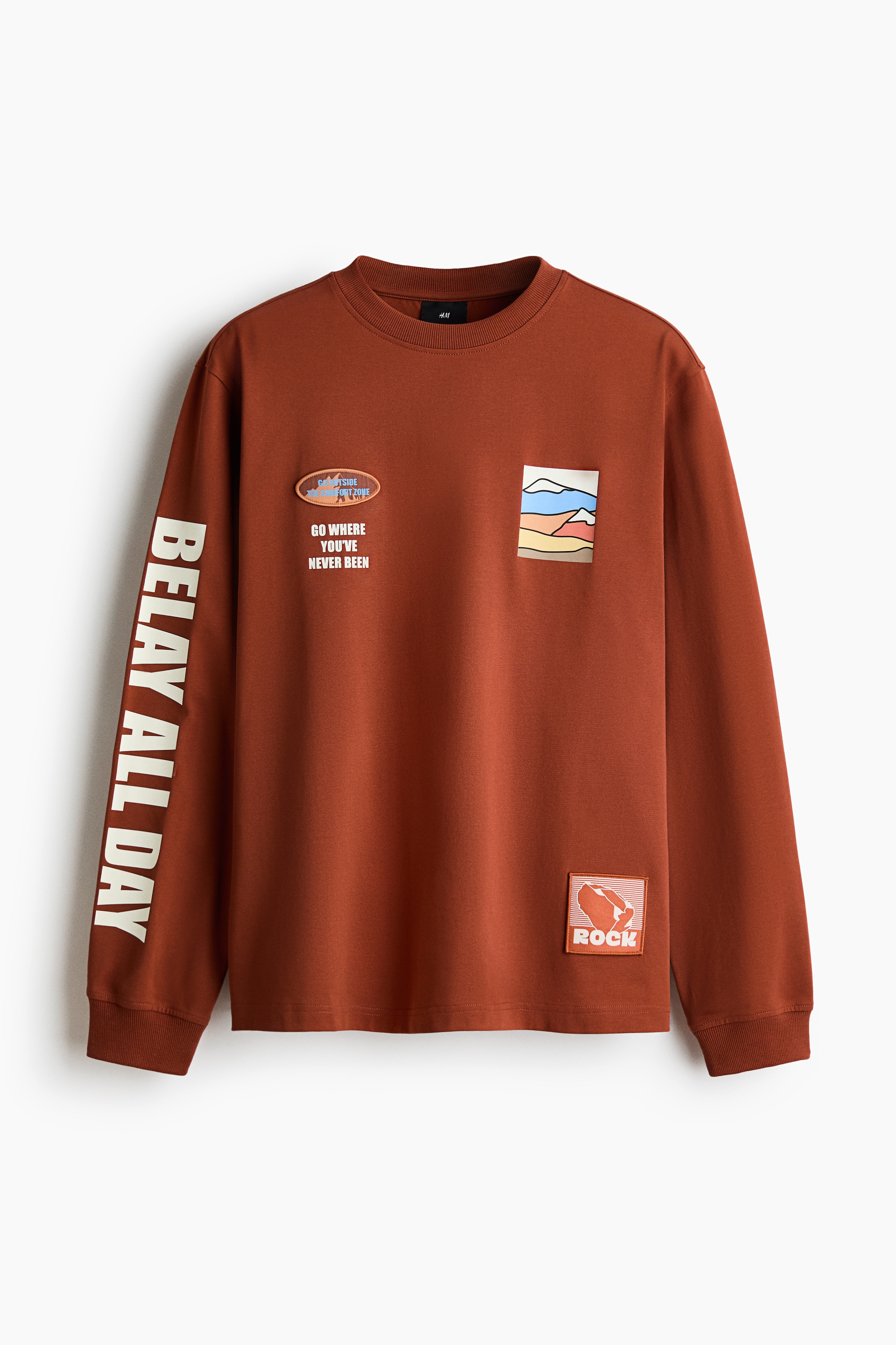 ルーズフィット 長袖トップス - ラストブラウン／Belay All Day/ブラック／Comfort Zone/ホワイト／Belay All Day