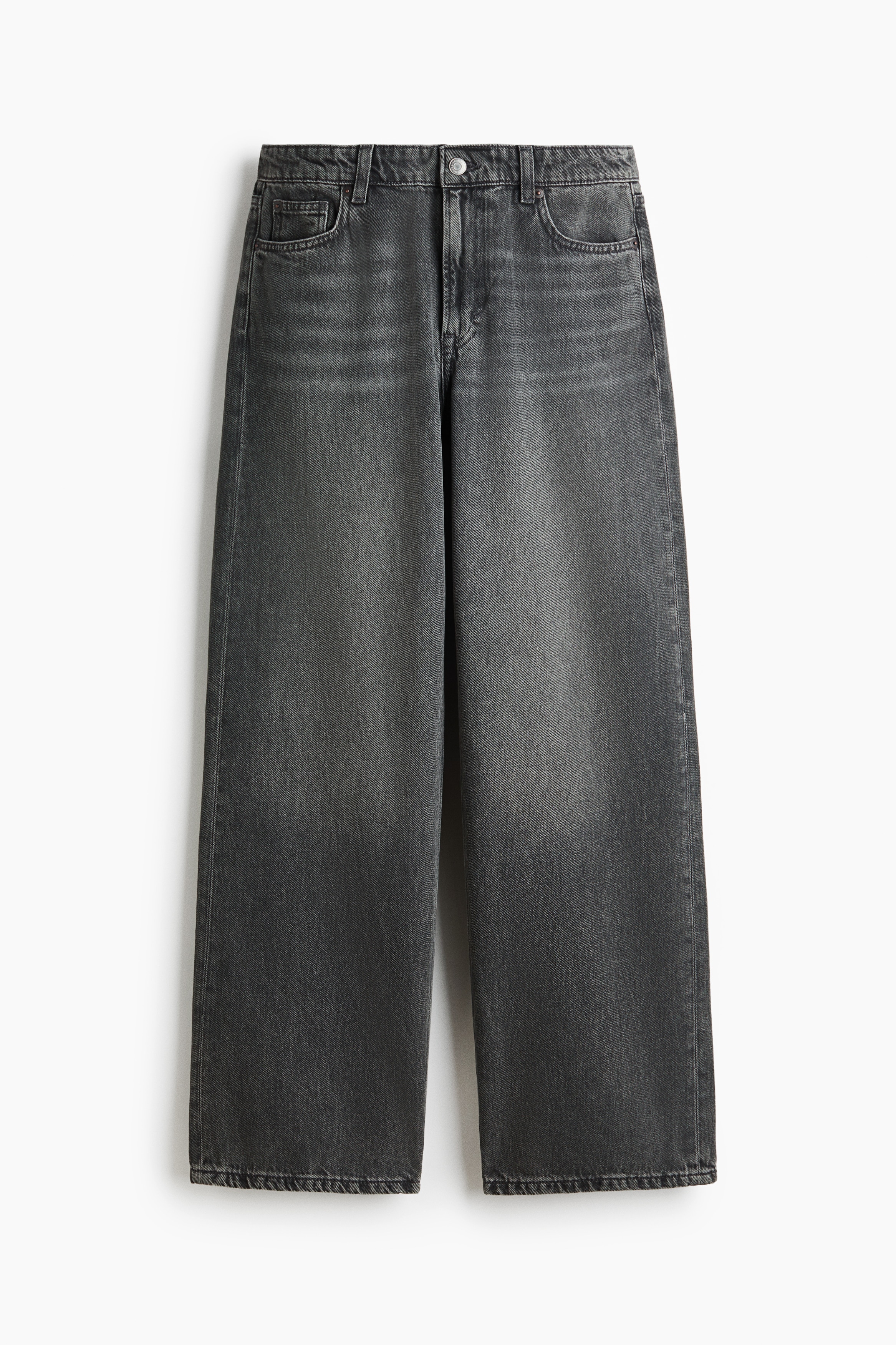 Baggy Regular Waist Jeans - Gris denim/Bleu denim