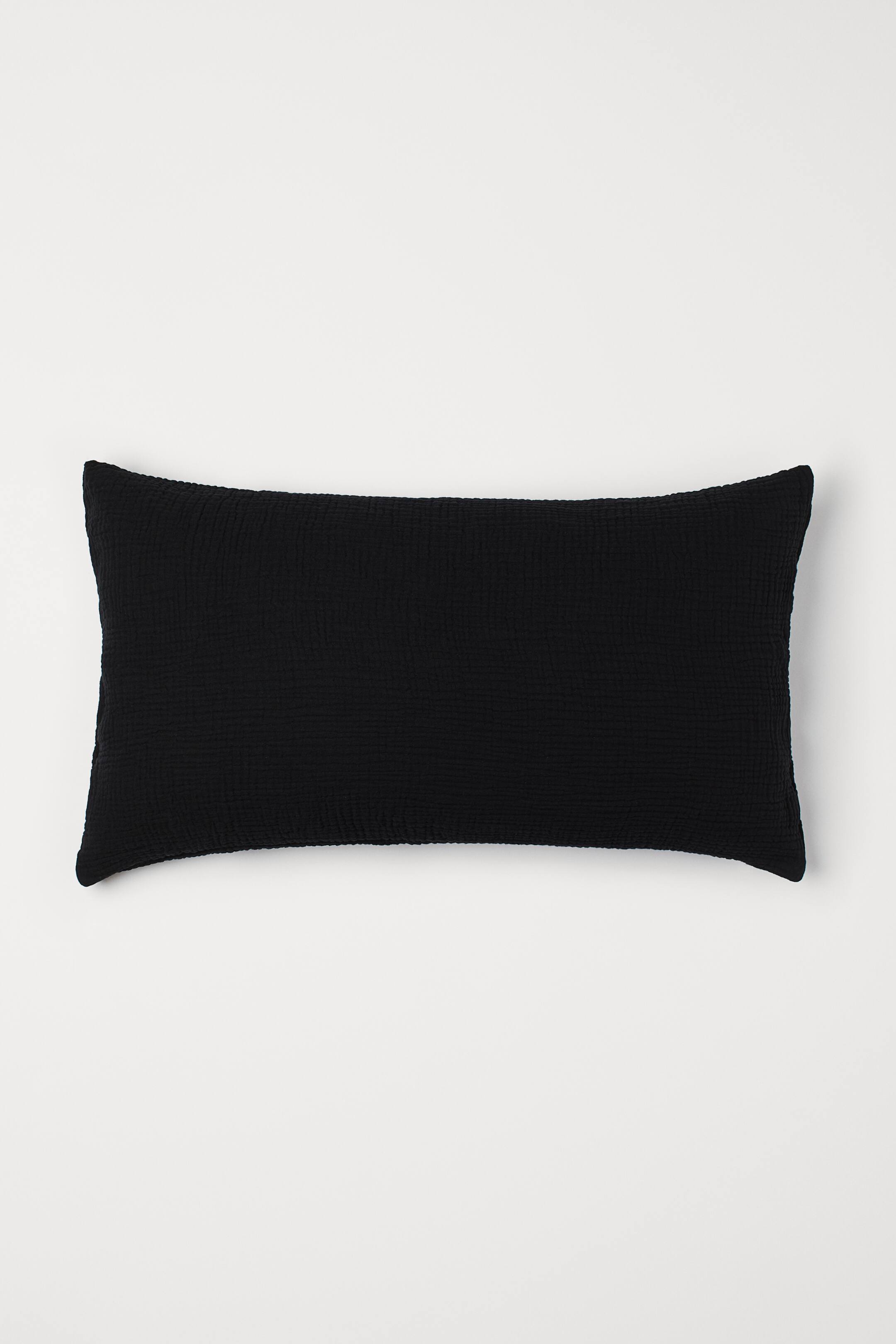 Cotton muslin cushion cover Black Home All H&M GB