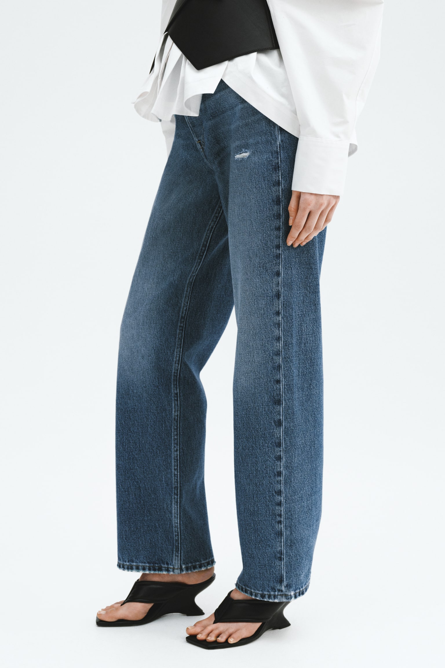 Straight High Waist Ankle Jeans - Denim blue/Denim blue/Washed black/Denim blue/White/Light denim blue/Beige - 3