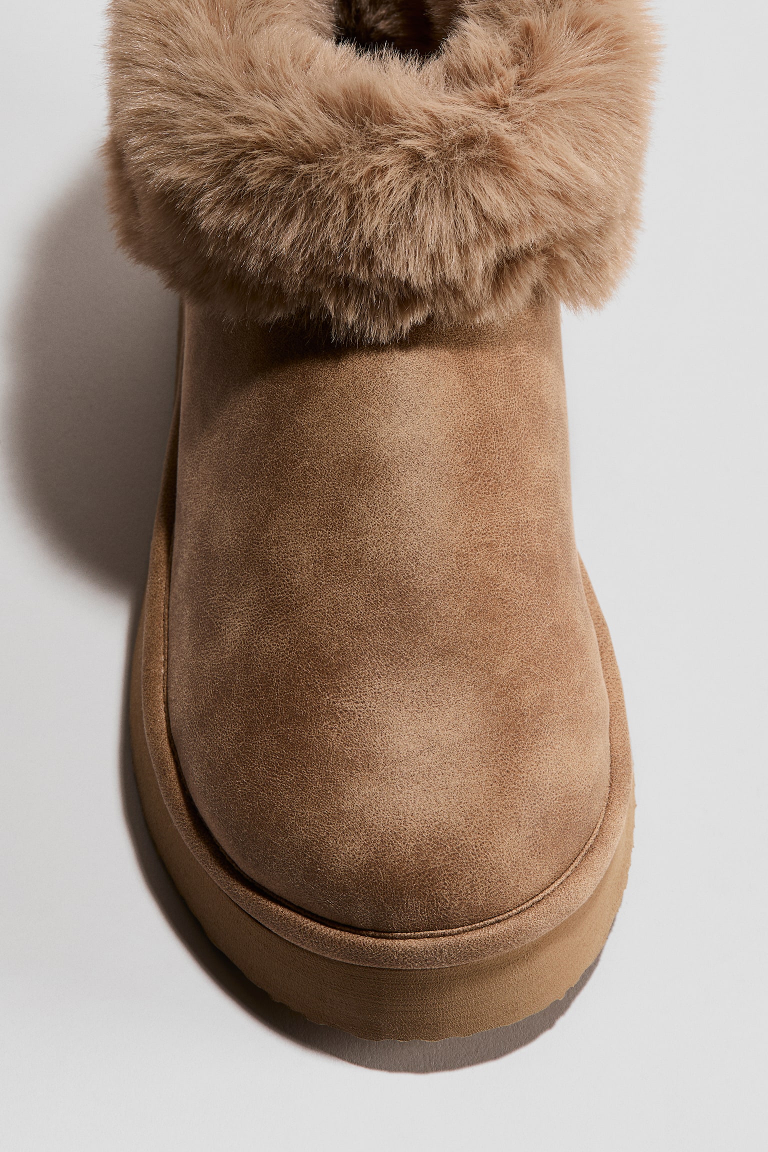 Warm-lined boots - Dark beige/Light brown - 3