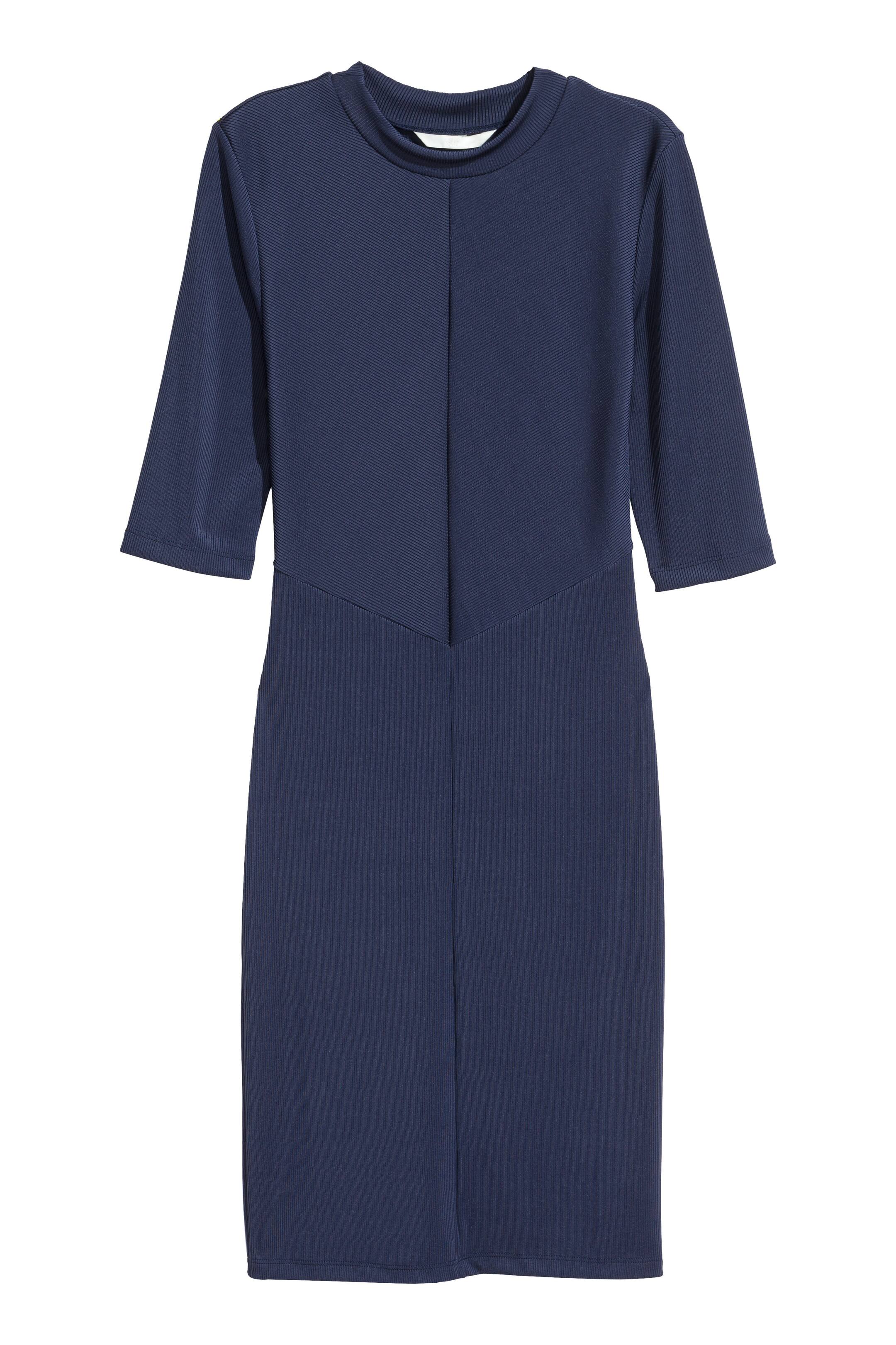 View larger image: Ribbed dress - Dark blue - Ladies | H&M GB 1