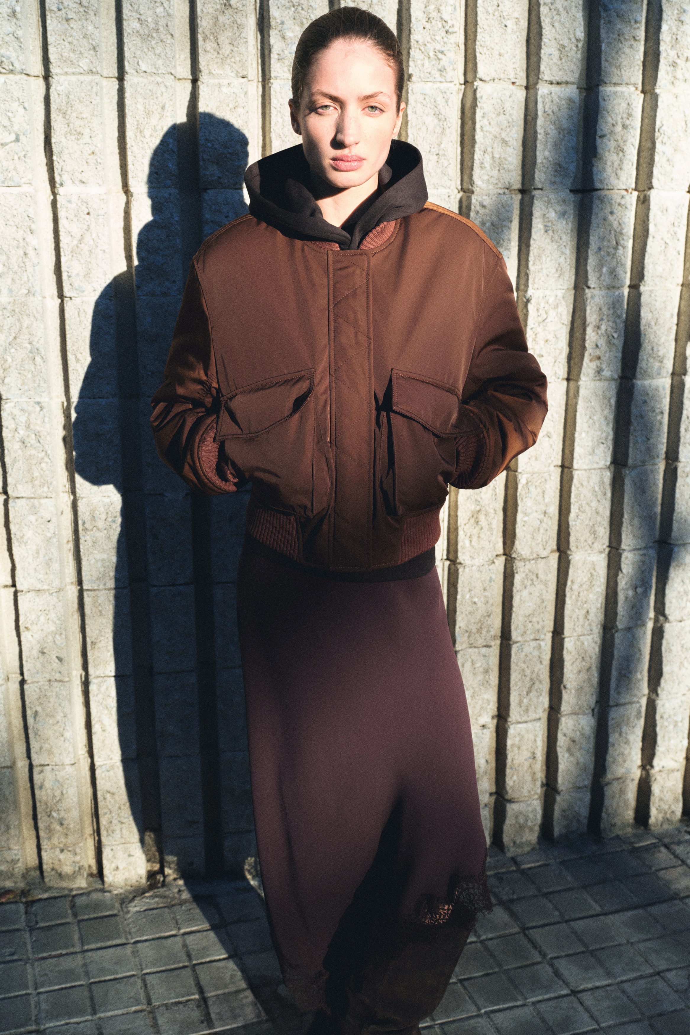Women's Dark brown Padded Bomber Jacket | H&M US