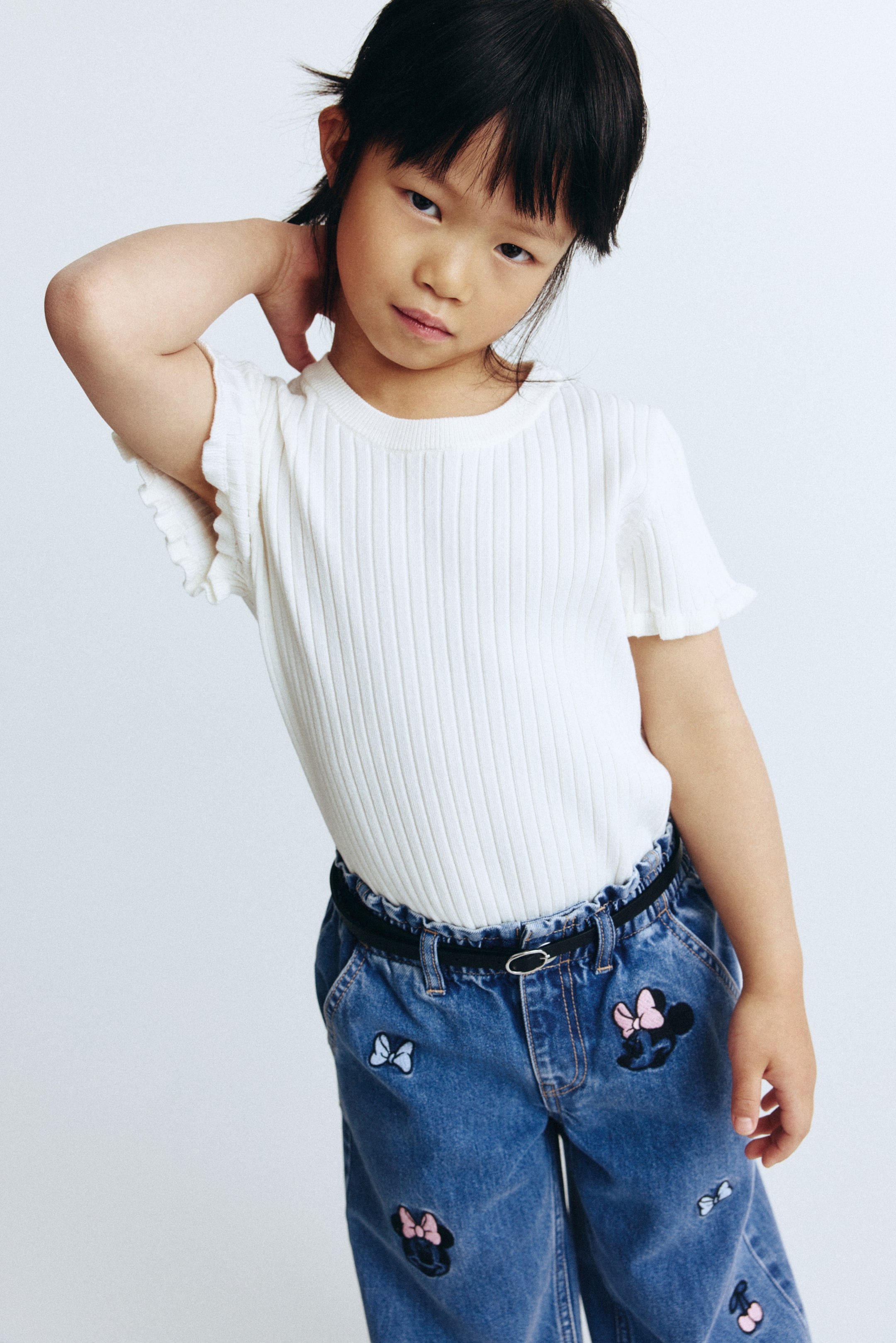 Ampliar la imagen: Wide Leg Jeans con diseño - Azul denim/Minnie Mouse - Kids | H&M MX 2