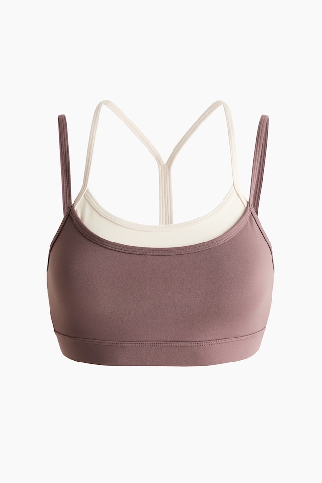 Sports bra with SoftMove™ - Light truffle/Colour block/Moss green/Navy blue/Warm brown/Butter yellow - 1