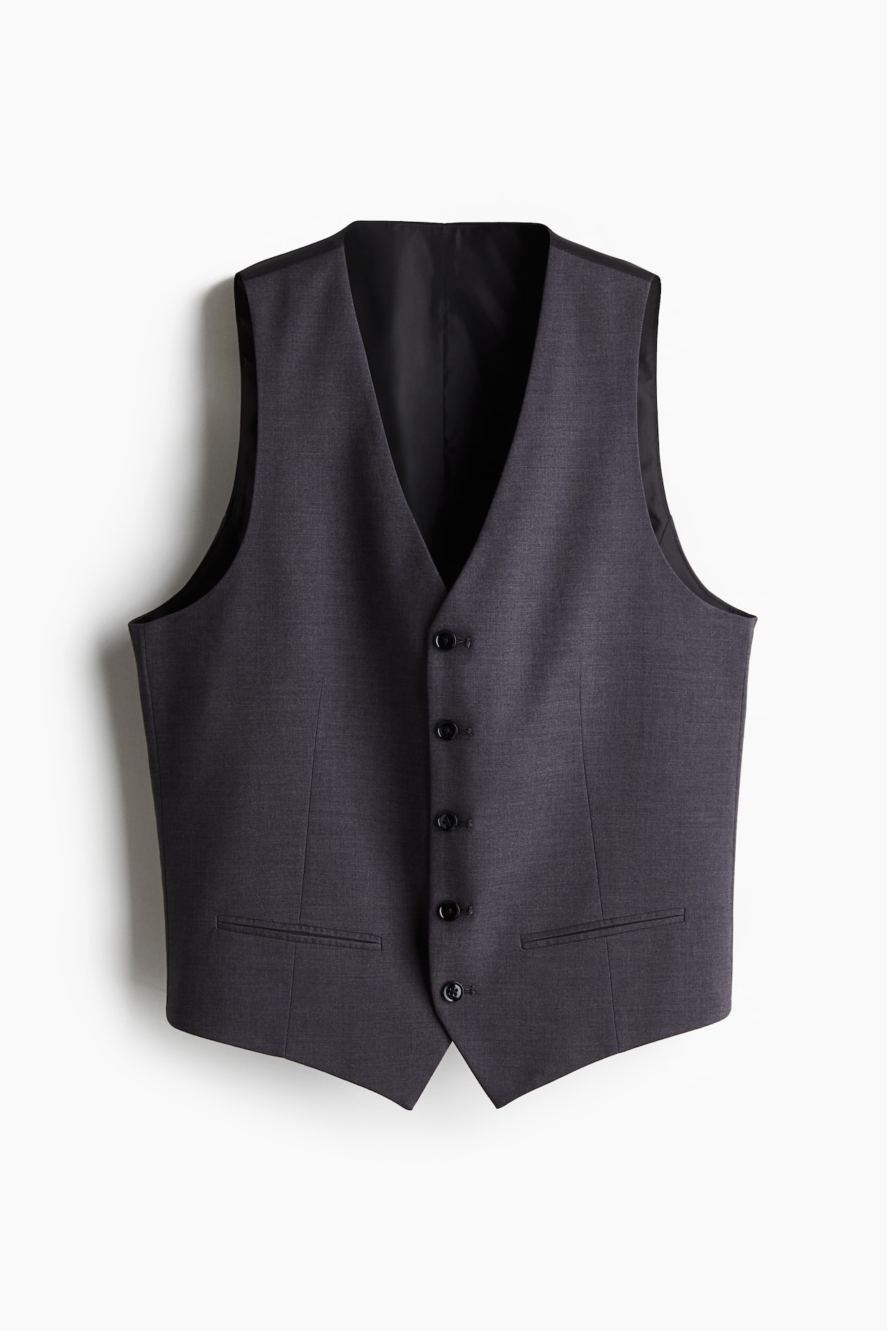 slim fit dress slacks Classic Light Grey Solid Suit Dress Vest 56 / Grey main image 0