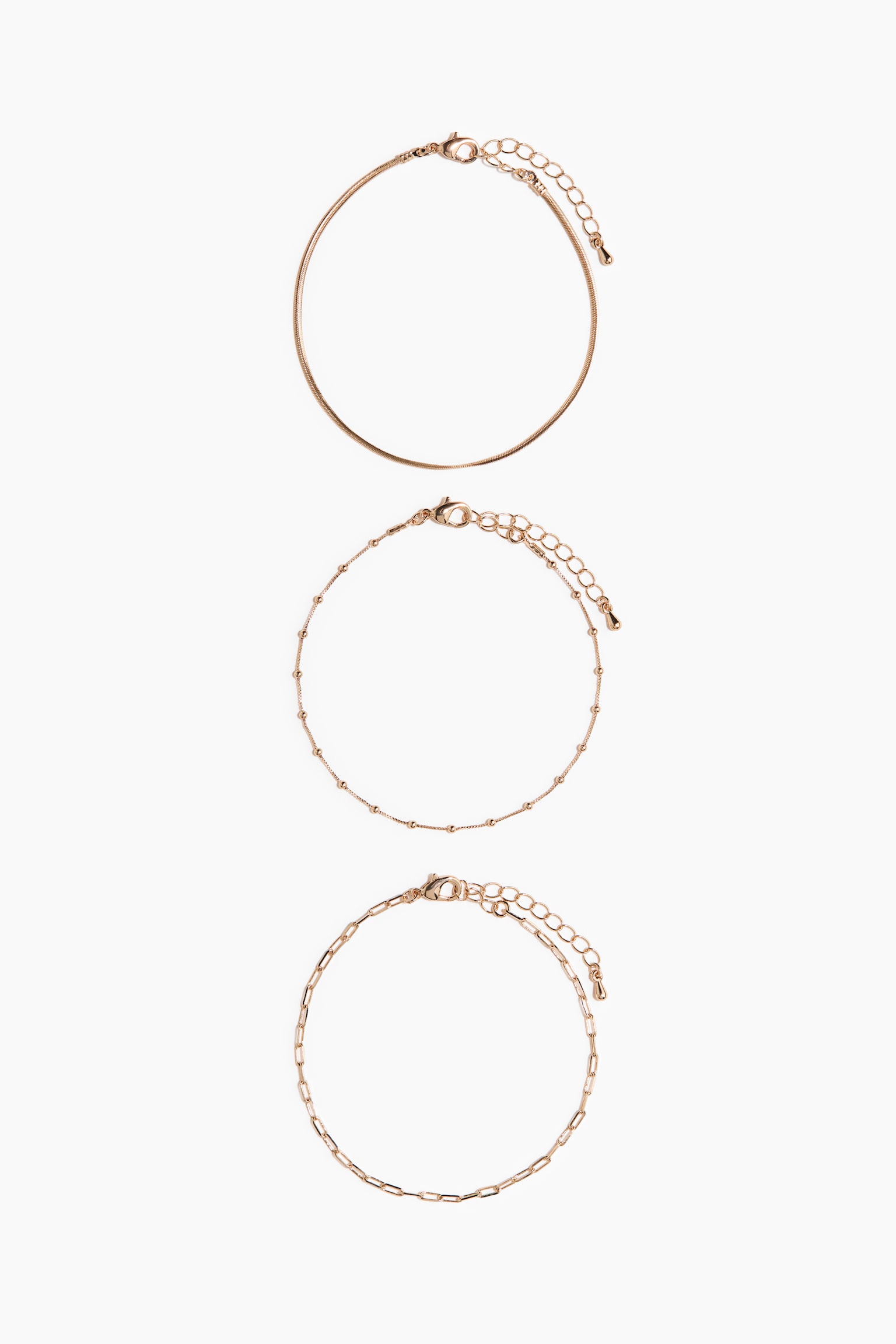 3-pack anklets - Gold-coloured