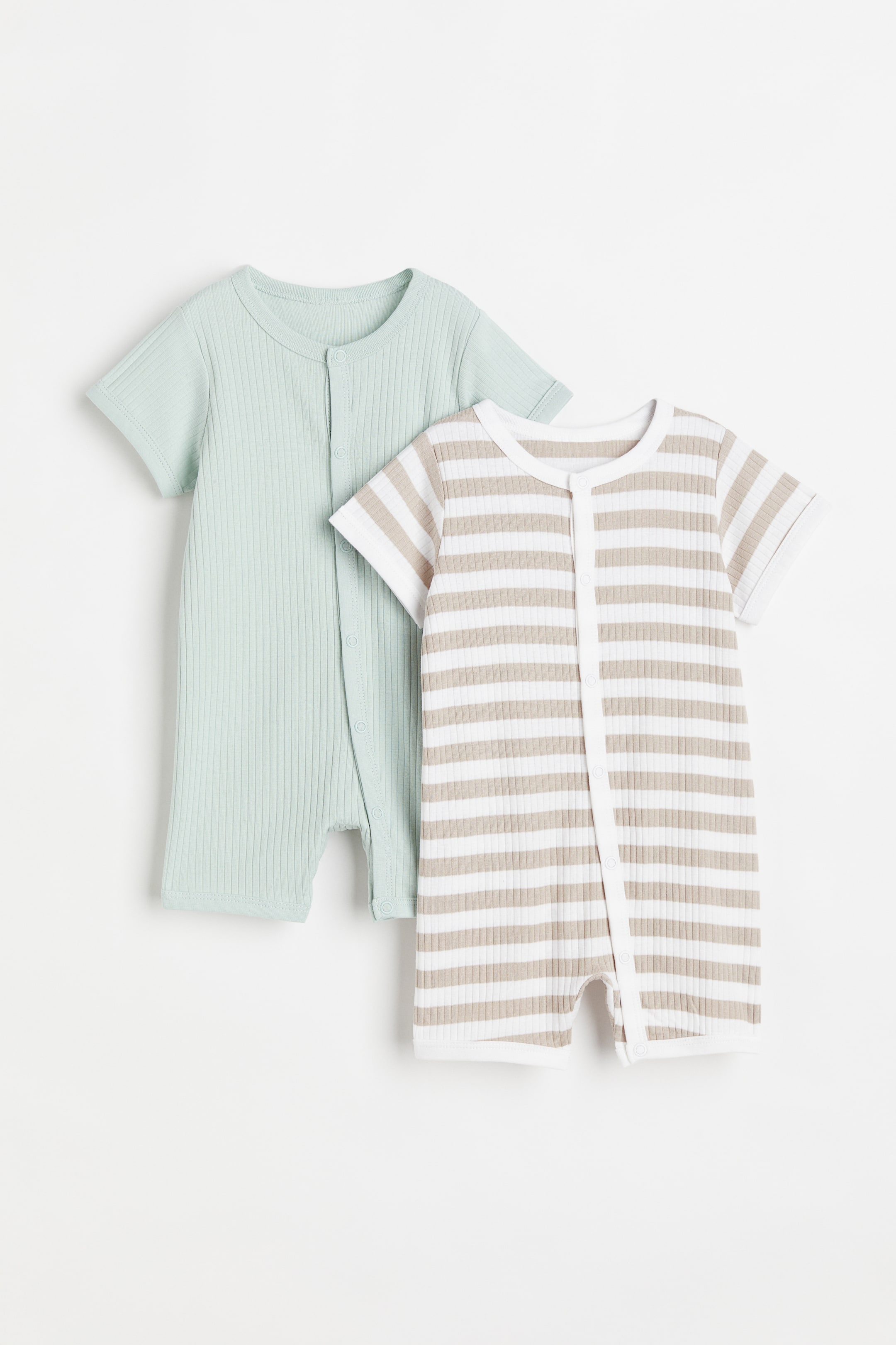 MEA BABY Lot De 2 Grenouillères Bébé 100% Coton Bio – Pyjama Dors-Bien Unisexe Crème Naturel, Fermetures Pressions Faciles, Certifié GOTS