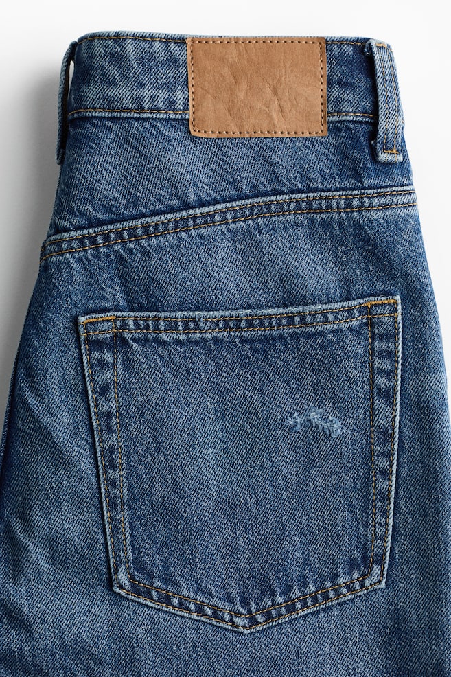 Straight High Waist Ankle Jeans-Denim blue - 5