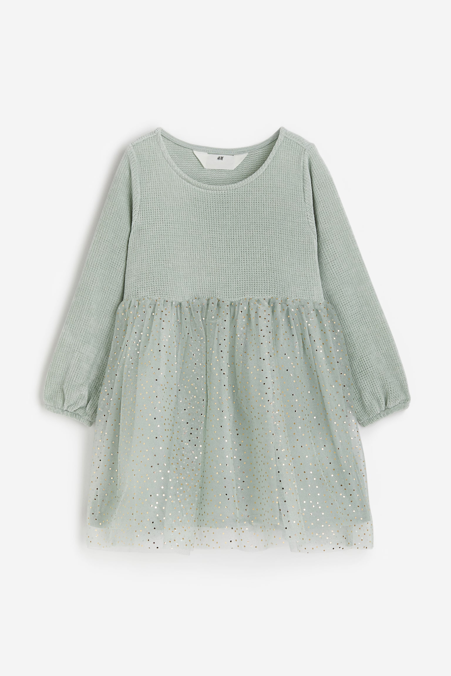 Tulle Skirt Dress - Dusty green/Glittery - 1