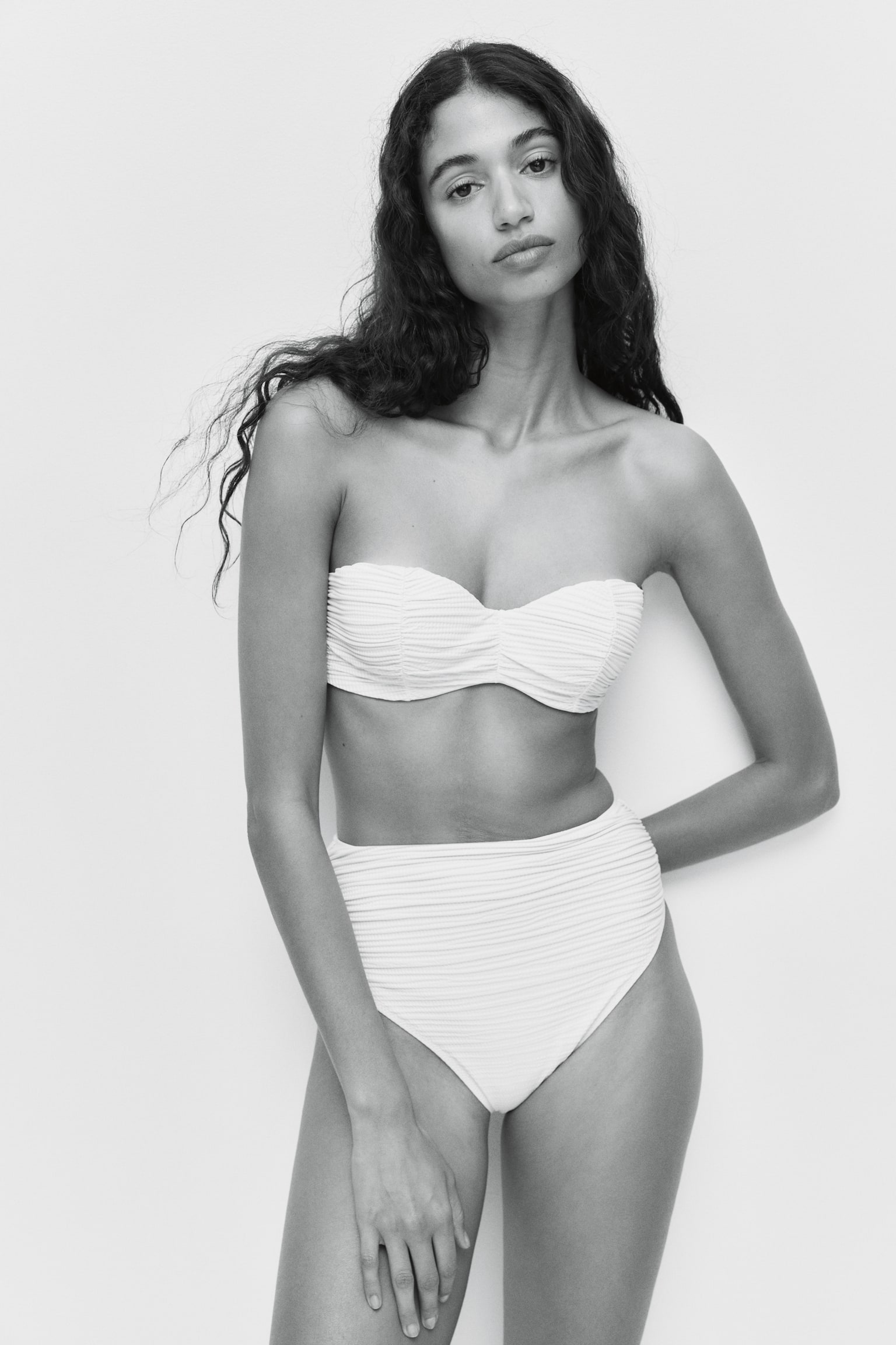 Padded balconette bikini top - Light yellow/White - 6